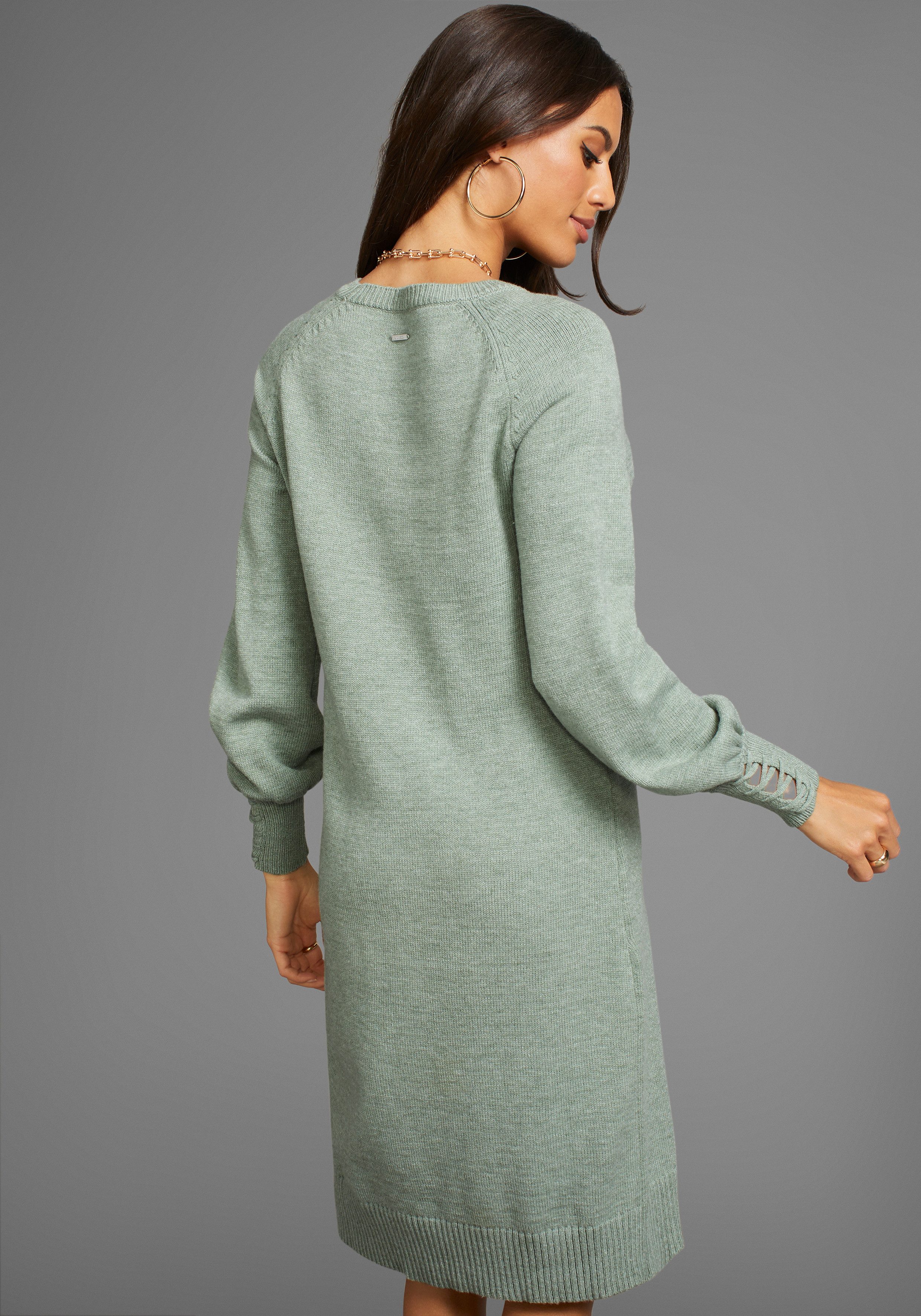Laura Scott Strickkleid mit Schnürdetail aus Viskosemischung