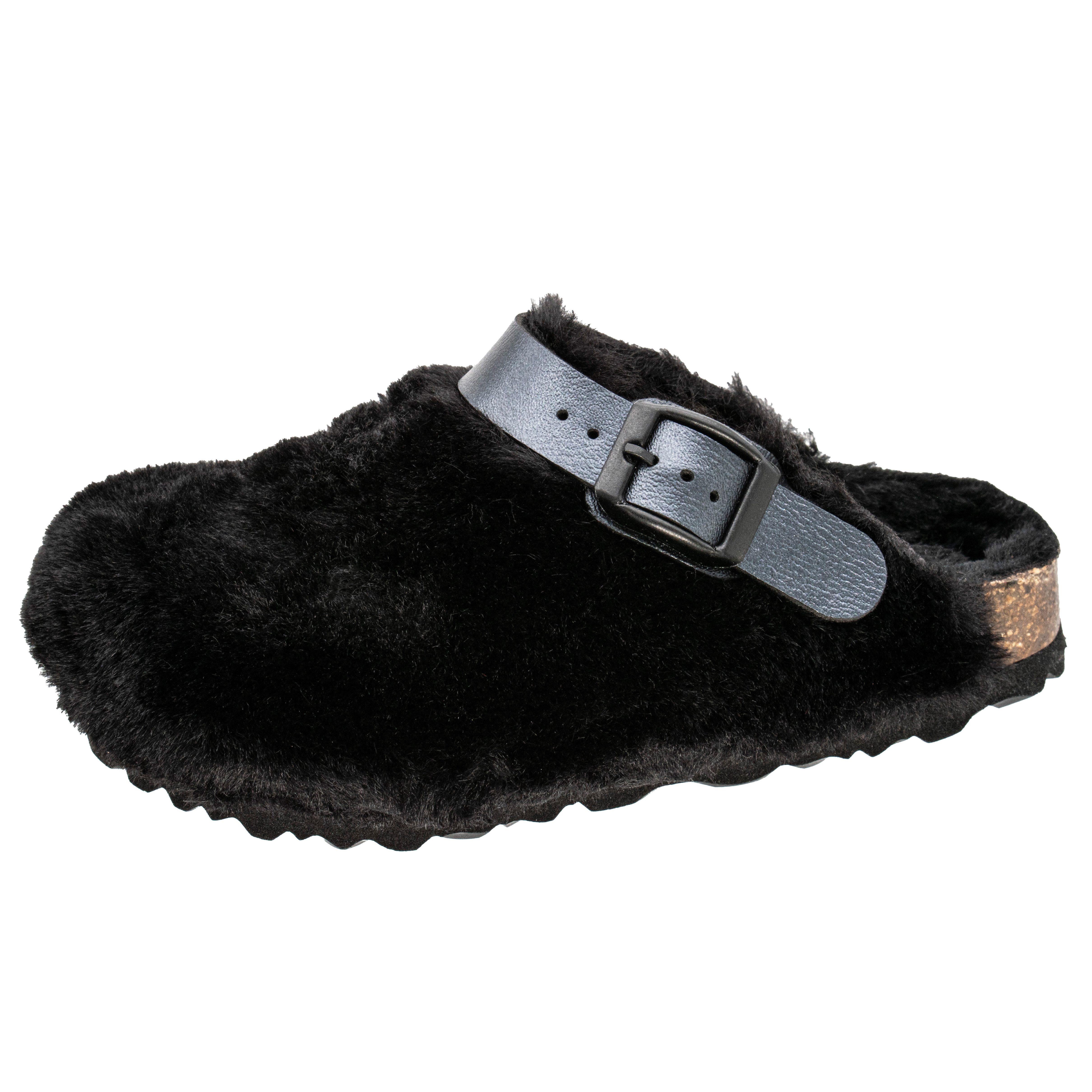 Fischer-Markenschuh Shetland Pantoffel aus Plüsch, mit gepolstertem Fußbett, Riemen nach hinten verstellbar