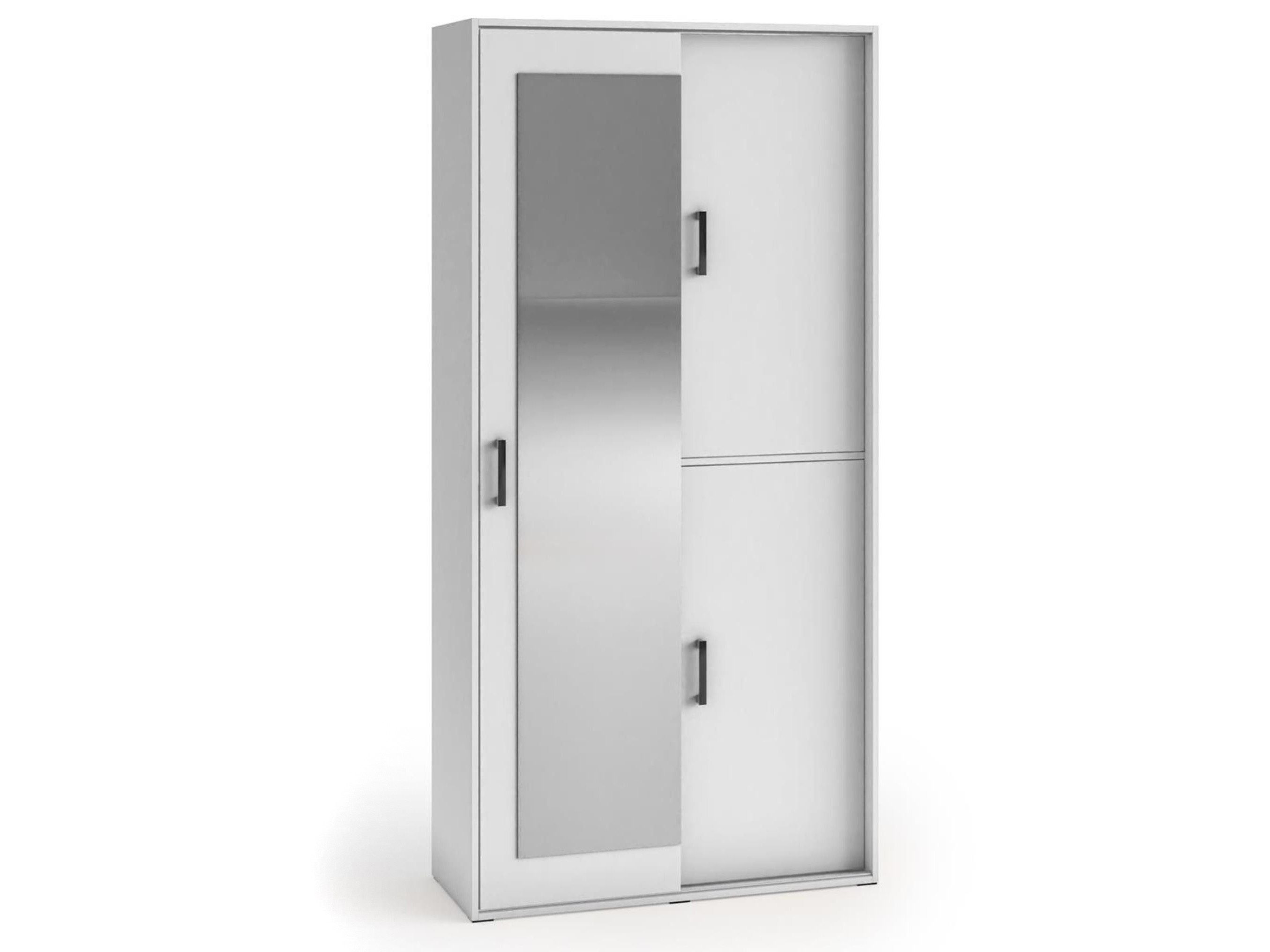 Beautysofa Garderobenschrank mit Spiegel LANO (modern / loft Stil) Kleiderschrank mit Türen