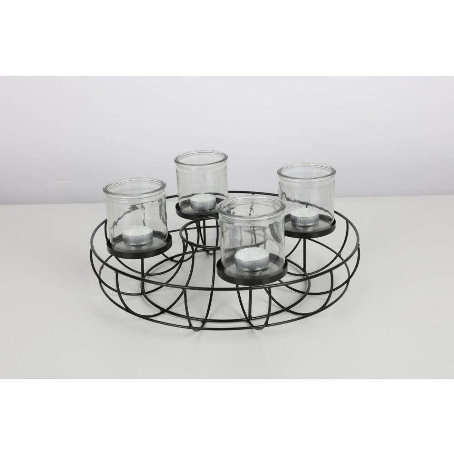 BURI Dekokranz Metall-Adventskranz Ø35cm mit Metallschale Weihnachtsdeko Ke günstig online kaufen