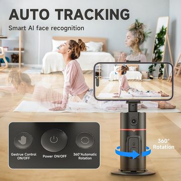 HOUROC Auto Face Tracking Stativ, 360° Rotation Smart Tracking Telefonhalter Kamera-Gimbal (Smart Gesicht Körper Tracking Selfie Stick Gimbal Stabilisator)