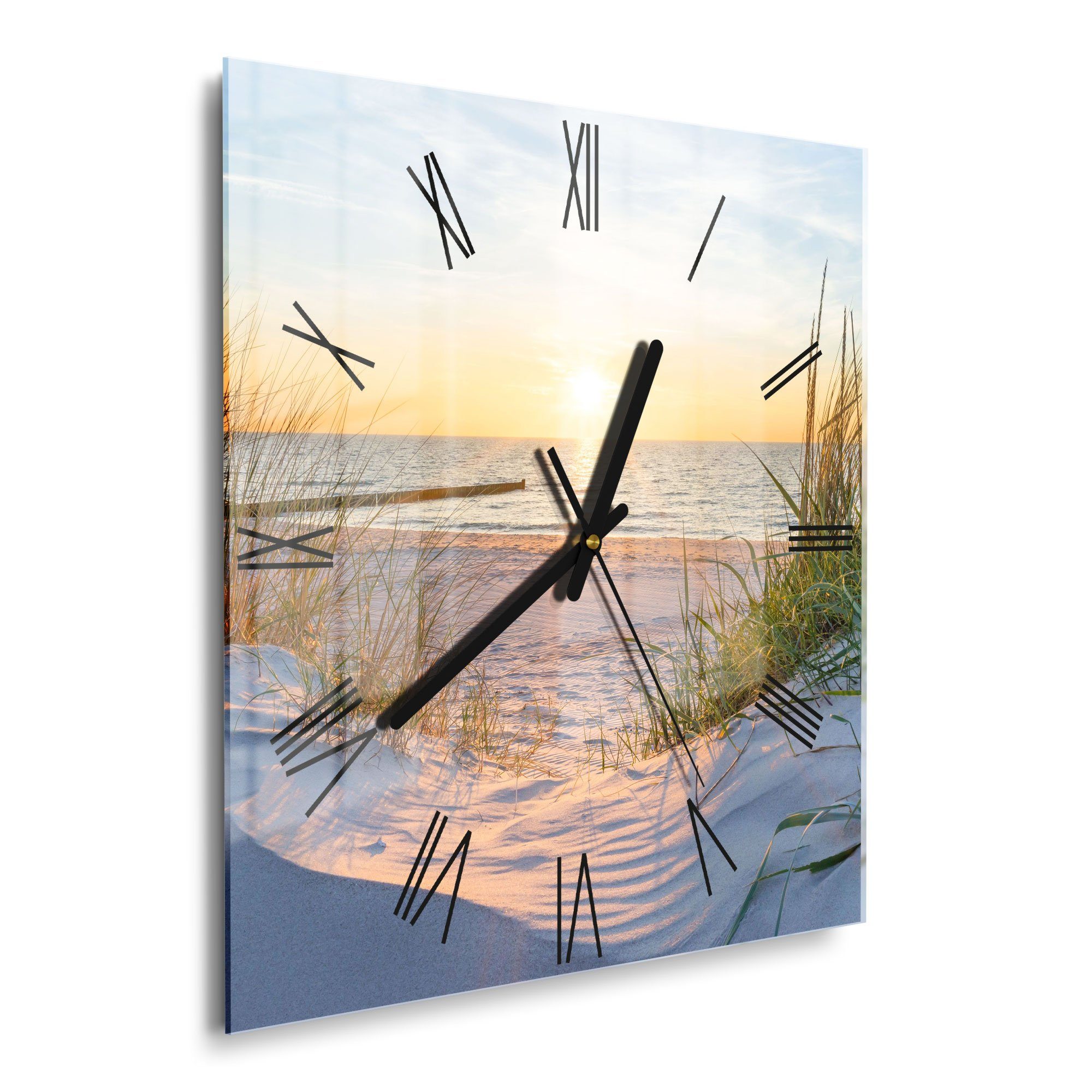 DEQORI Wanduhr 'Abendsonne an der Ostsee' günstig online kaufen