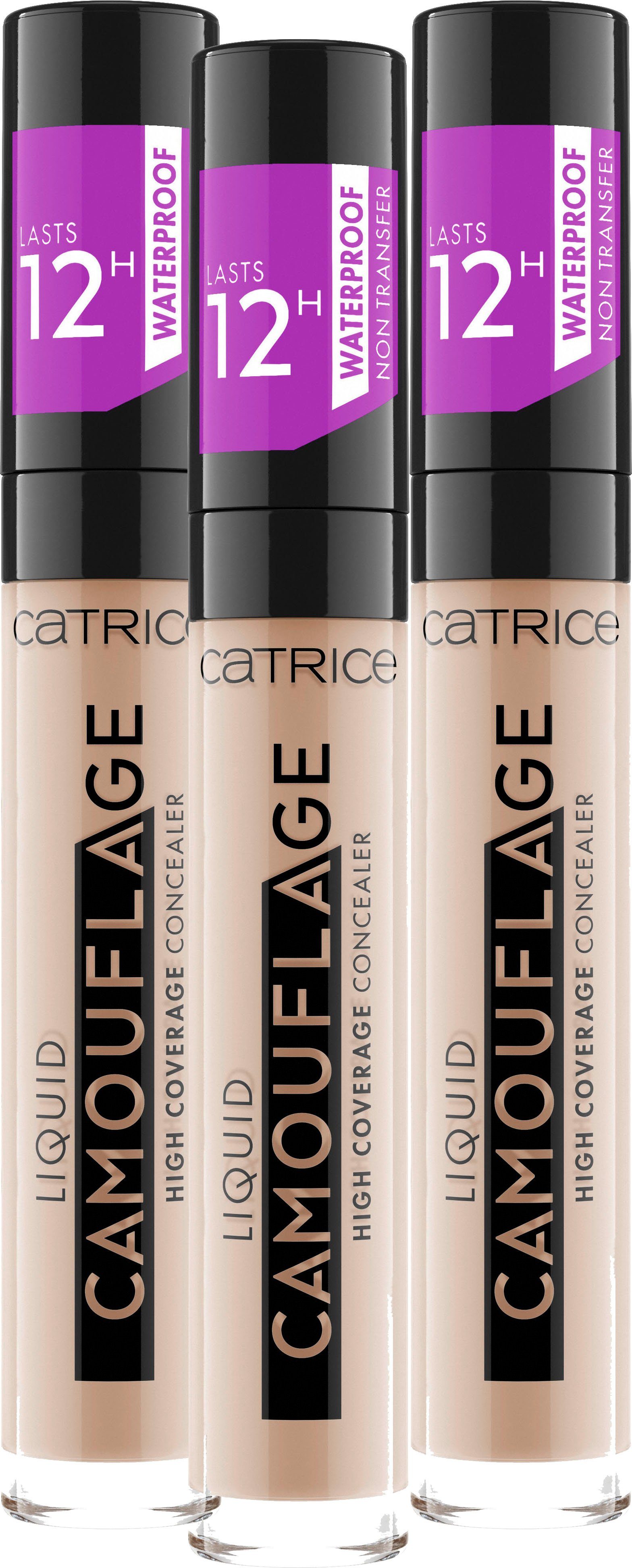 Catrice Concealer LIQUID CAMOUFLAGE HIGH COVERAGE CONCEALER, 3er Pack, mit optimaler Deckkraft