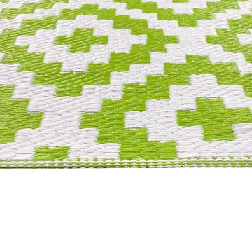 Outdoorteppich Vielseitiger Ethno Outdoor-Teppich in grün weiß, Teppich-Traum, rechteckig