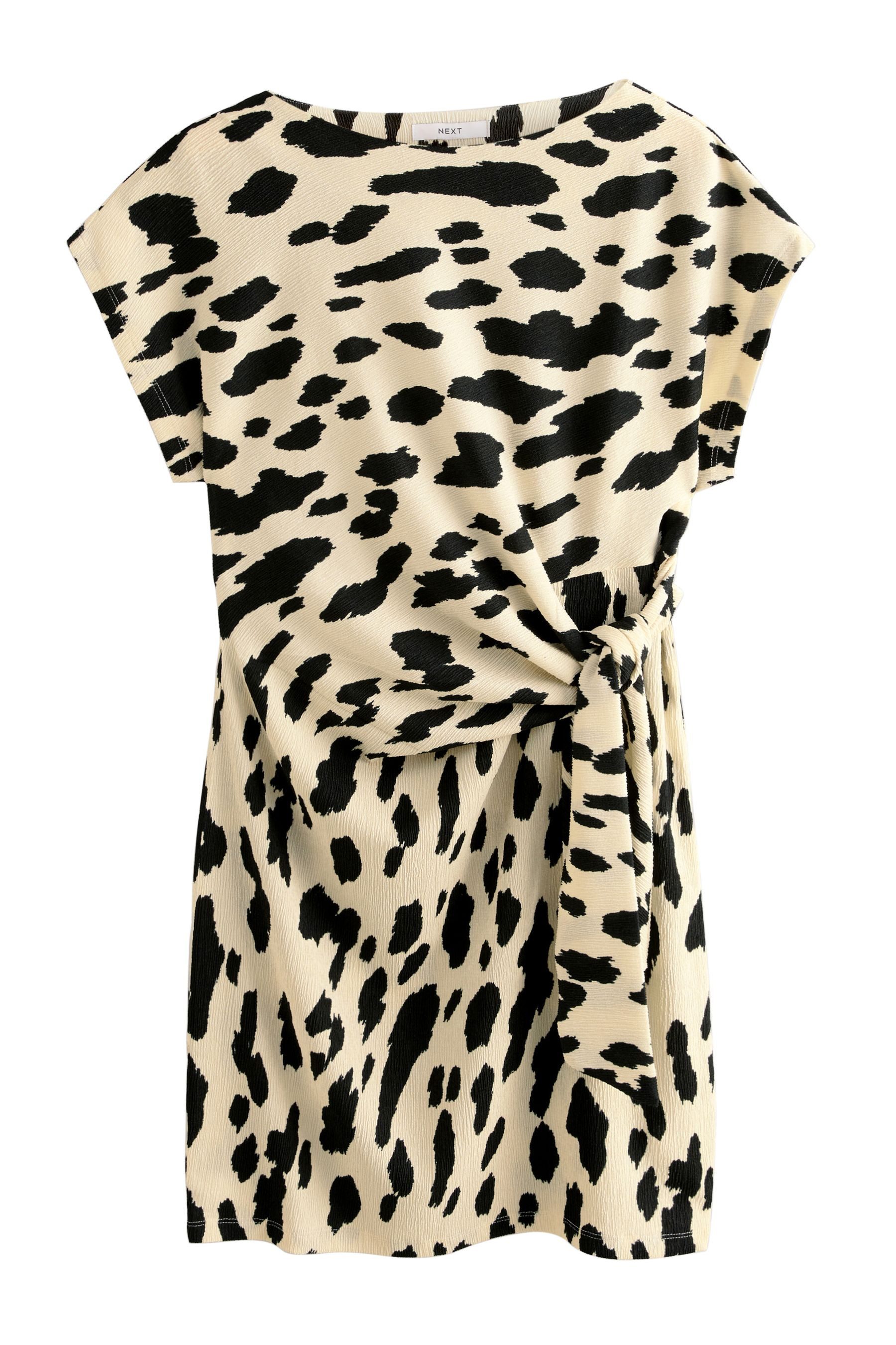 Next Jerseykleid Strukturiertes Minikleid mit Drapierung, günstig online kaufen