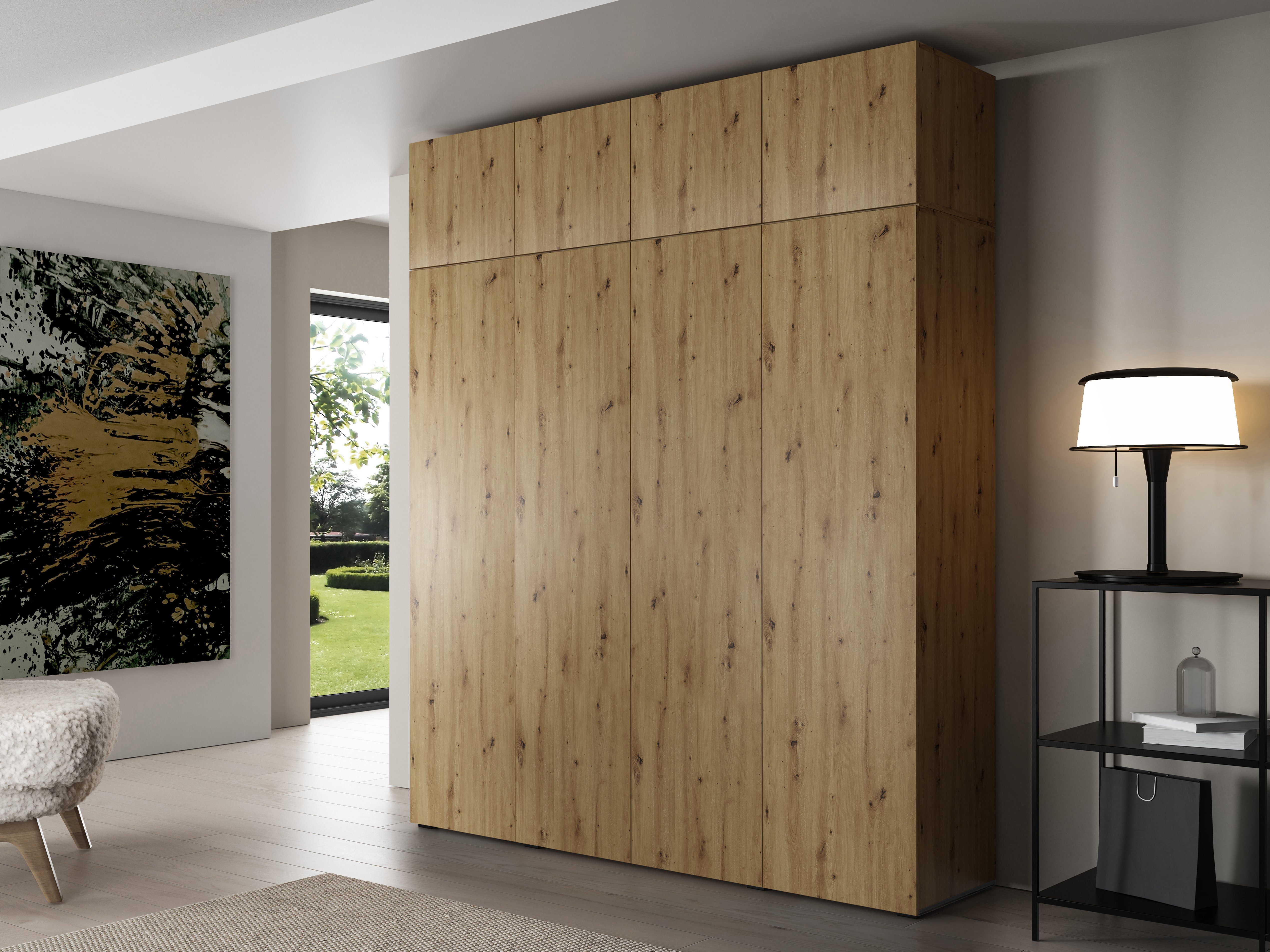 Compleo Kleiderschrank kaschmir oder eiche artisan, günstig online kaufen