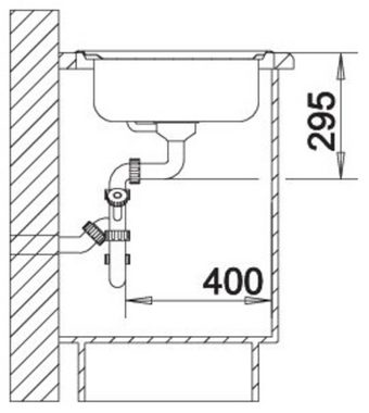 Blanco Edelstahlspüle TIPO 9 E, eckig, 51/93 cm, (1 St), zum wechselseitigen Einbau geeignet