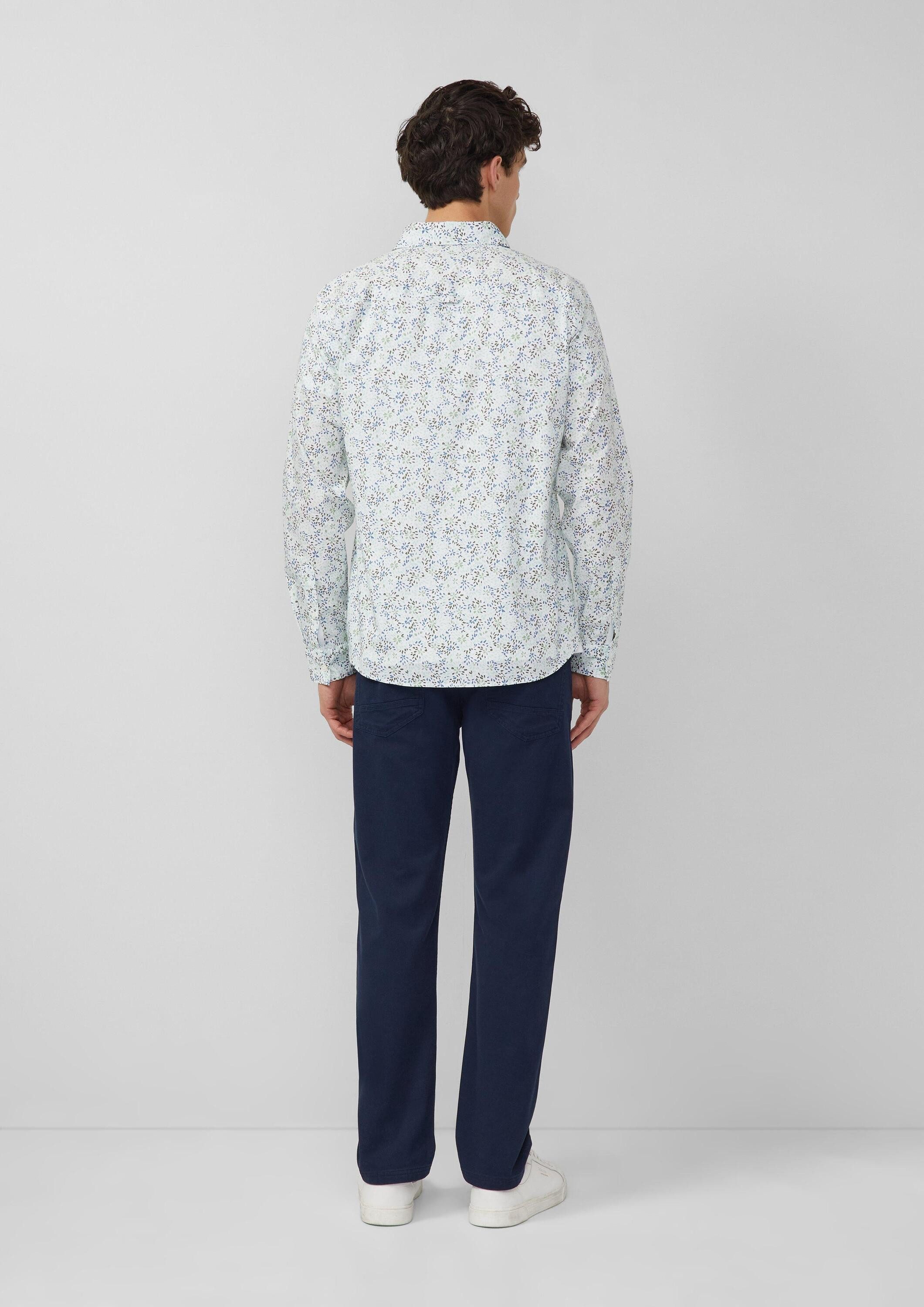s.Oliver Langarmhemd Hemd Slim Fit: Langarmhemd mit All-over-Print und Kentkragen – Bild 3 von 5