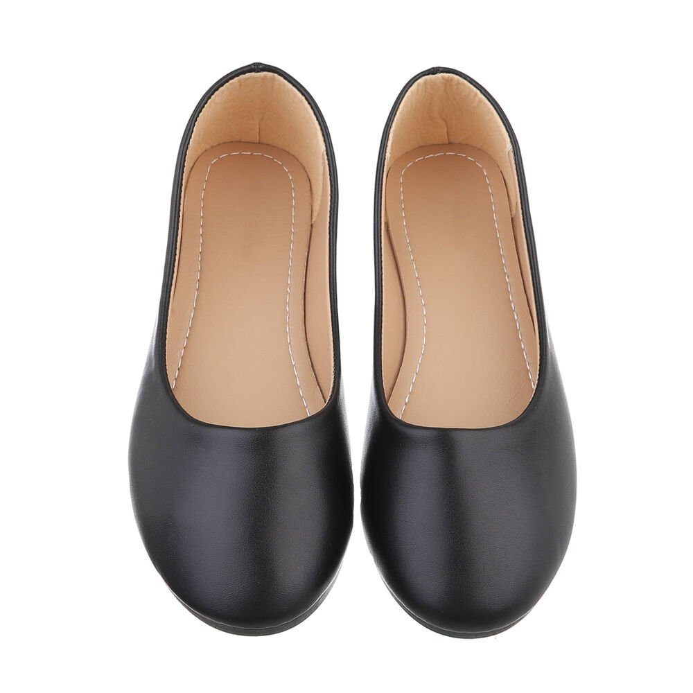 Ital-Design Damen Freizeit Ballerina (85894272) Blockabsatz Klassische Ballerinas in Schwarz