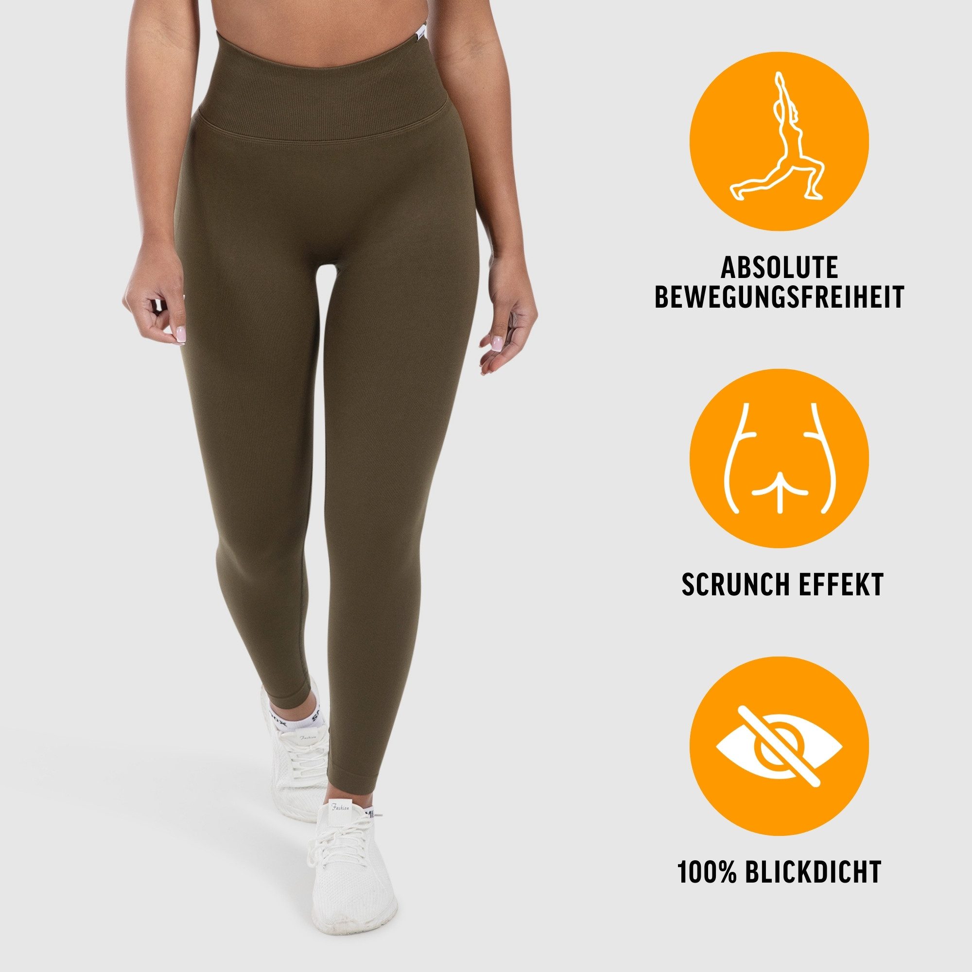 Smilodox Leggings Elin, Butt Lift Sporthose, Highwaist V-Shape Gym Leggings Shaped Fit Squatproof Seamless Trainingshose Sport Yoga Alltag