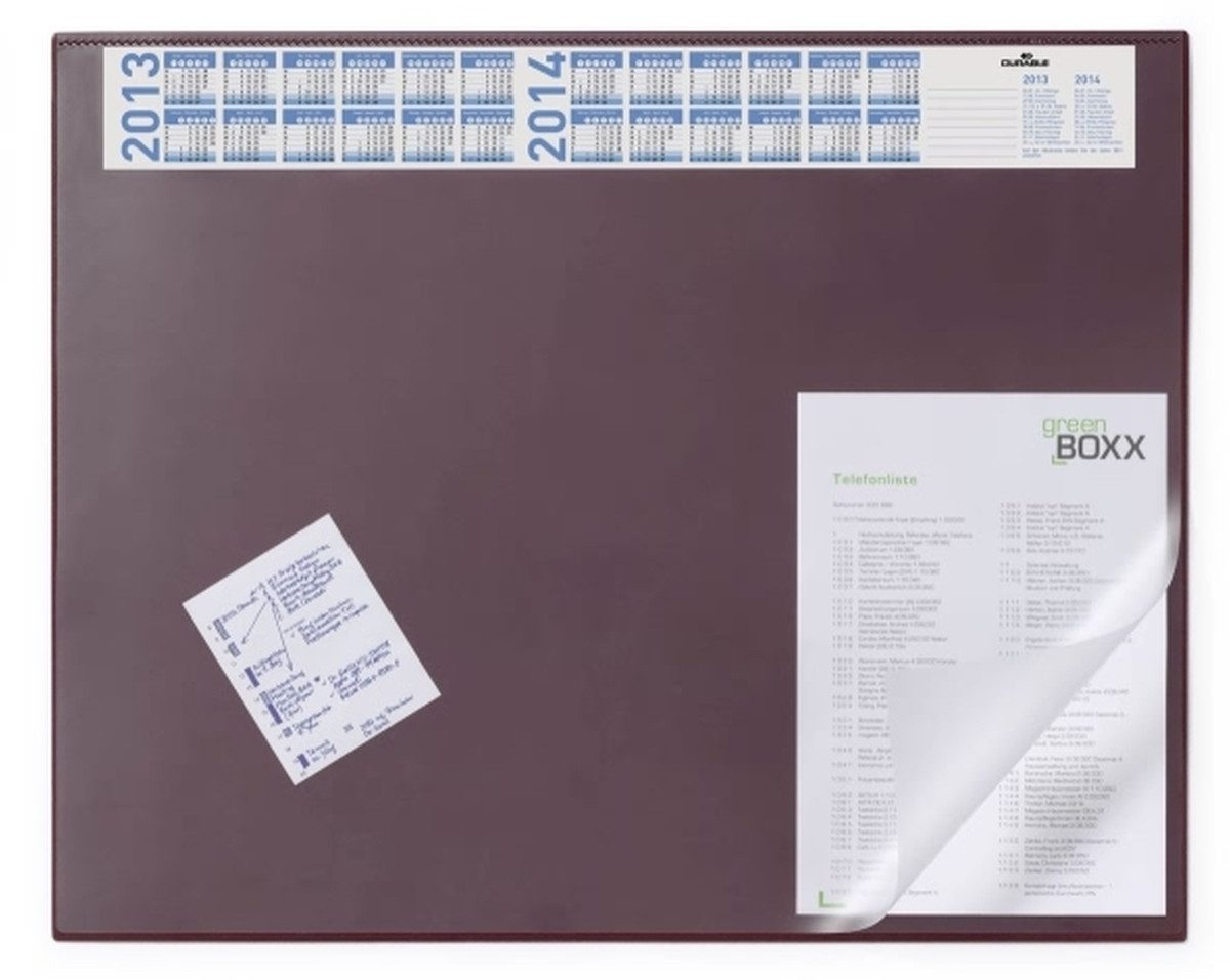 DURABLE Schreibtischunterlage Schreibunterlage 65x52cm Vollsichtfolie rot