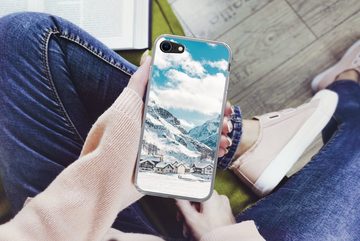 MuchoWow Handyhülle Alpen - Schnee - Berge, Handyhülle Apple iPhone 7, Smartphone-Bumper, Print, Handy Schutzhülle