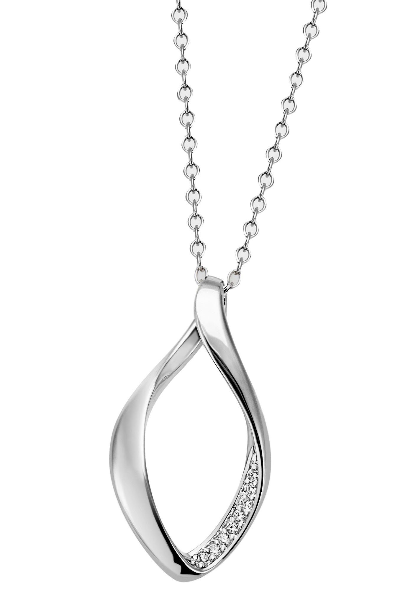 Halskette Echtsilber mit - Silber 925 Schmuck Kleid, Anlass rhodiniert, Ankerkette Geschenk Anhänger Echtschmuck Silber massiv Halsschmuck Kette Geburtstag Weihnachten, Elipse, Silberschmuck 925 Shirt, zu Firetti Sneaker! Jeans,