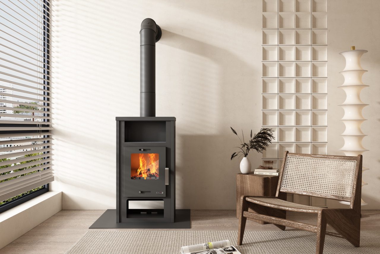 Accente Kaminofen Accente Kaminofen Europa Stahl grau 7 kW günstig online kaufen