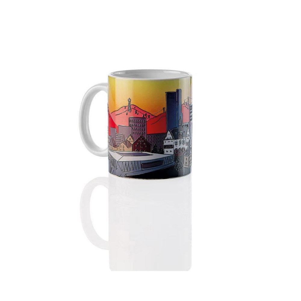 SC Freiburg Becher SC Freiburg Tasse "Skyline geprägt", Keramik