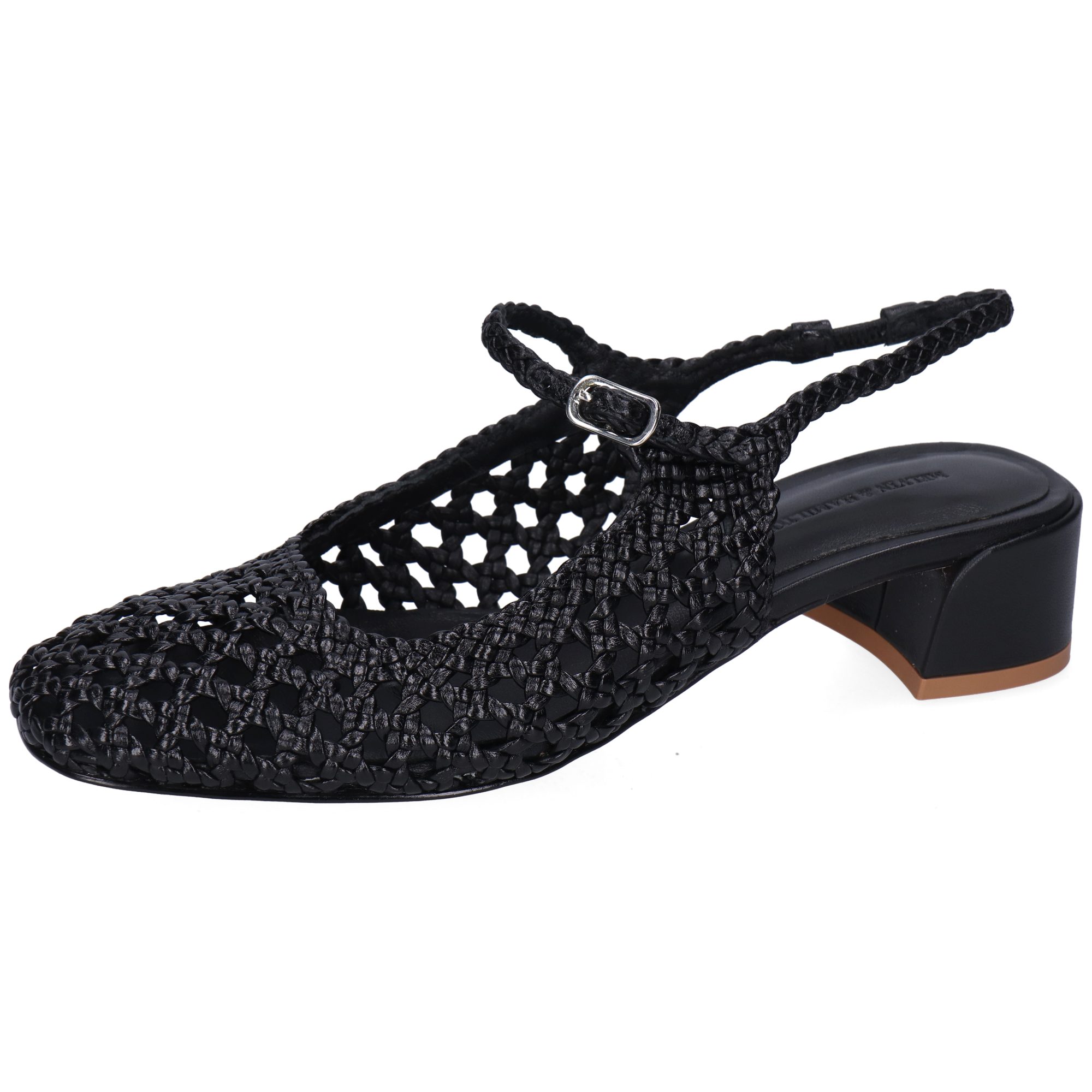 Melvin & Hamilton Belly 2 Leder-Geflochtene Schuhe für Damen Sandale Block-Absatz, Echtes Leder, Von Hand geflochten