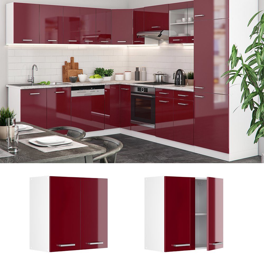 Vicco Hängeschrank R-Line, Bordeaux Hochglanz/Weiß, 60 günstig online kaufen