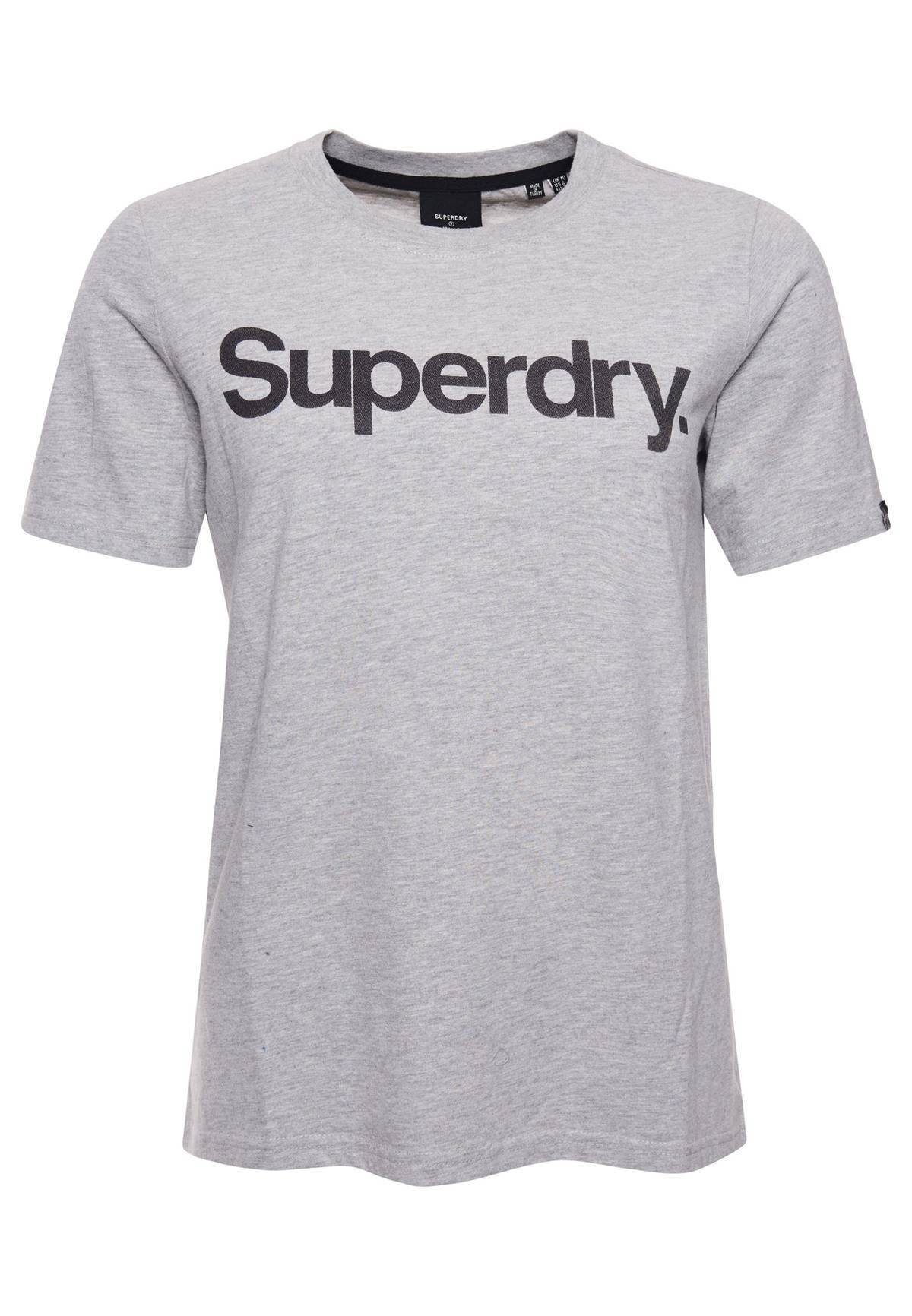 Vintage Logo-Print T-Shirt Details, rissigem Effekt (1-tlg) Plain/ohne Superdry mit