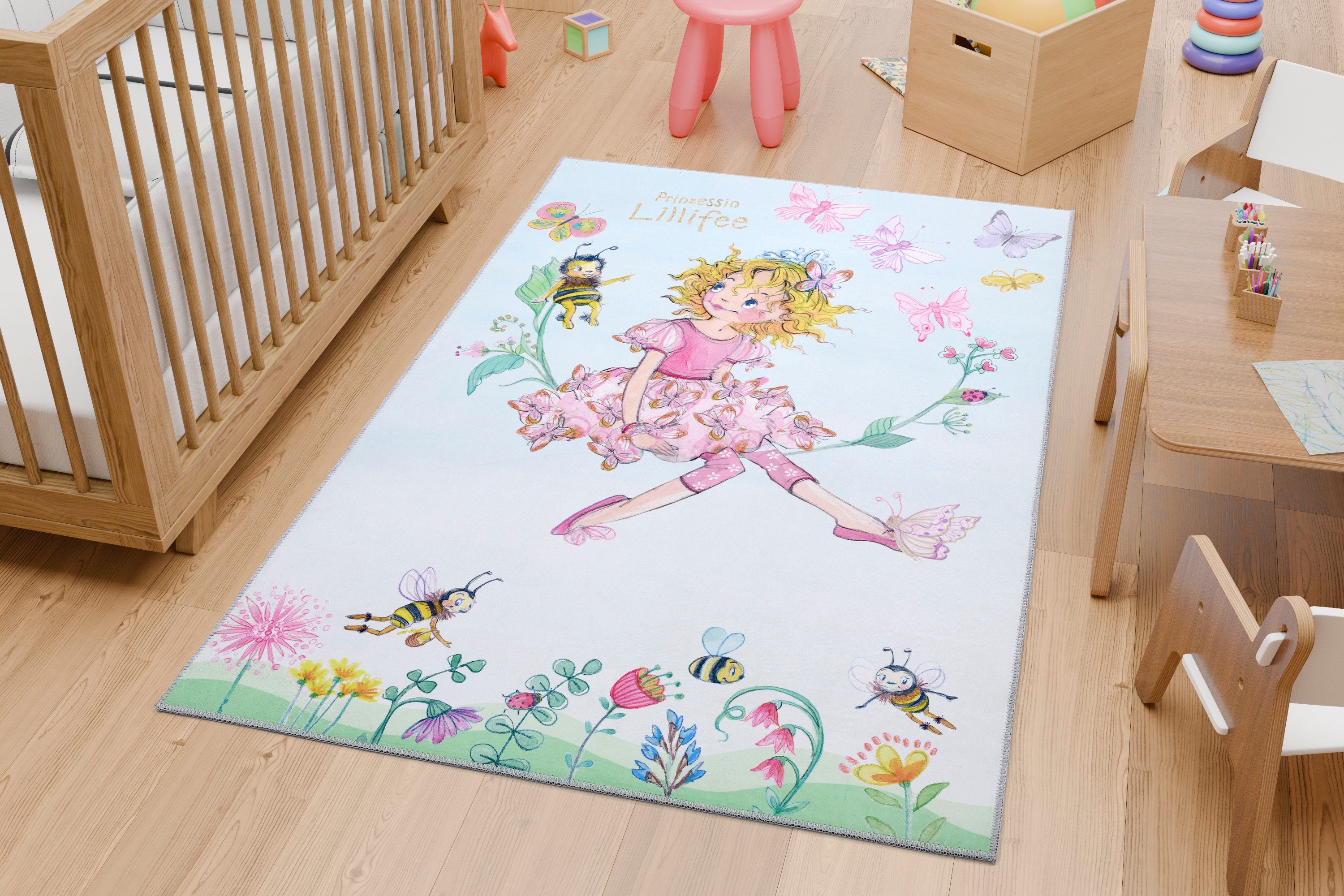 Prinzessin Lillifee Kinderteppich Prinzessin Lillifee Blumenschaukel, rechteckig