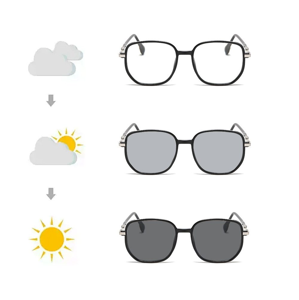 PACIEA Brille Damen UV Schutz Oversized mit Sonne selbsttönend