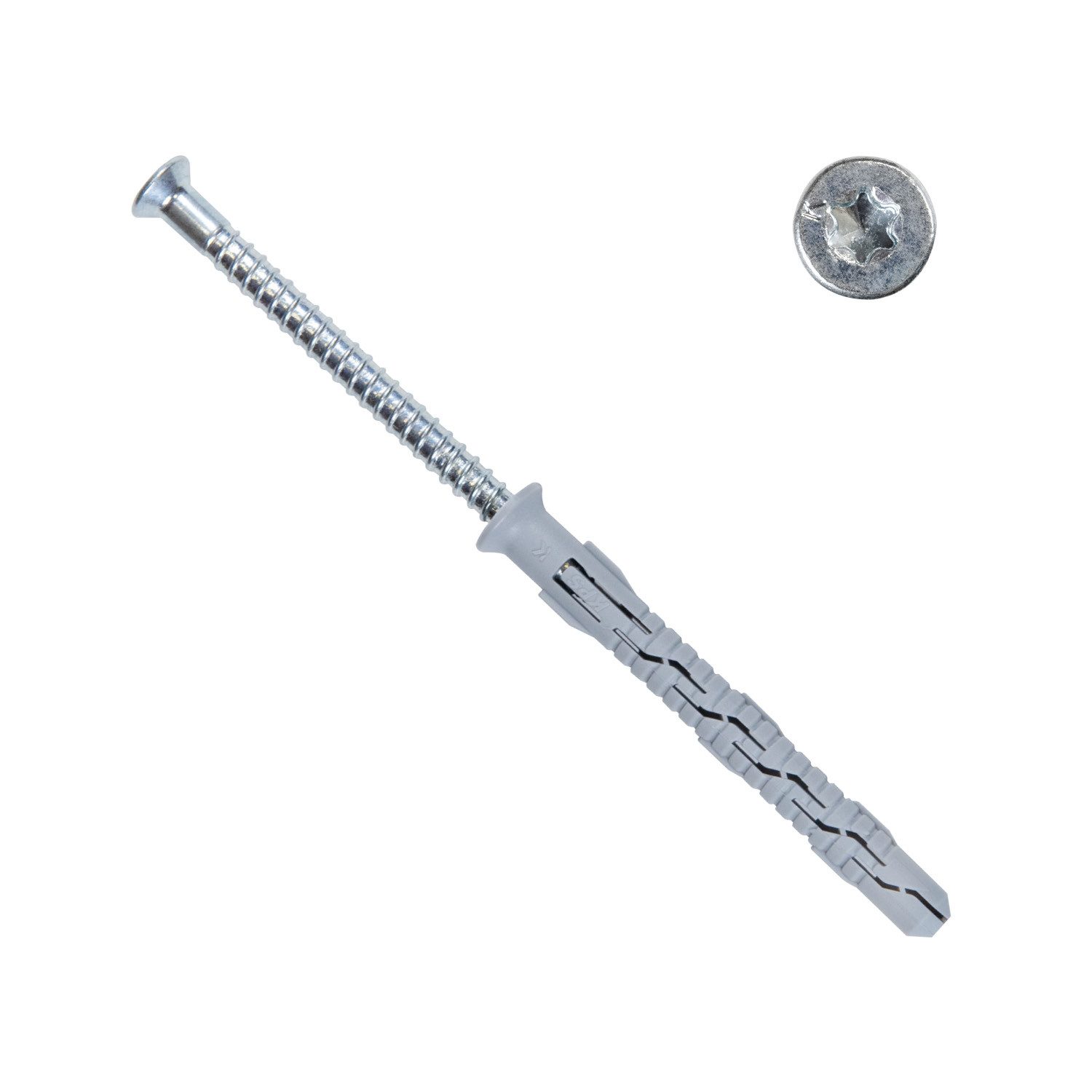 Schrauben- und Dübel-Set Rahmendübel Nylon mit Senkkopfschraube Torx Fensterdübel Fassadendübel