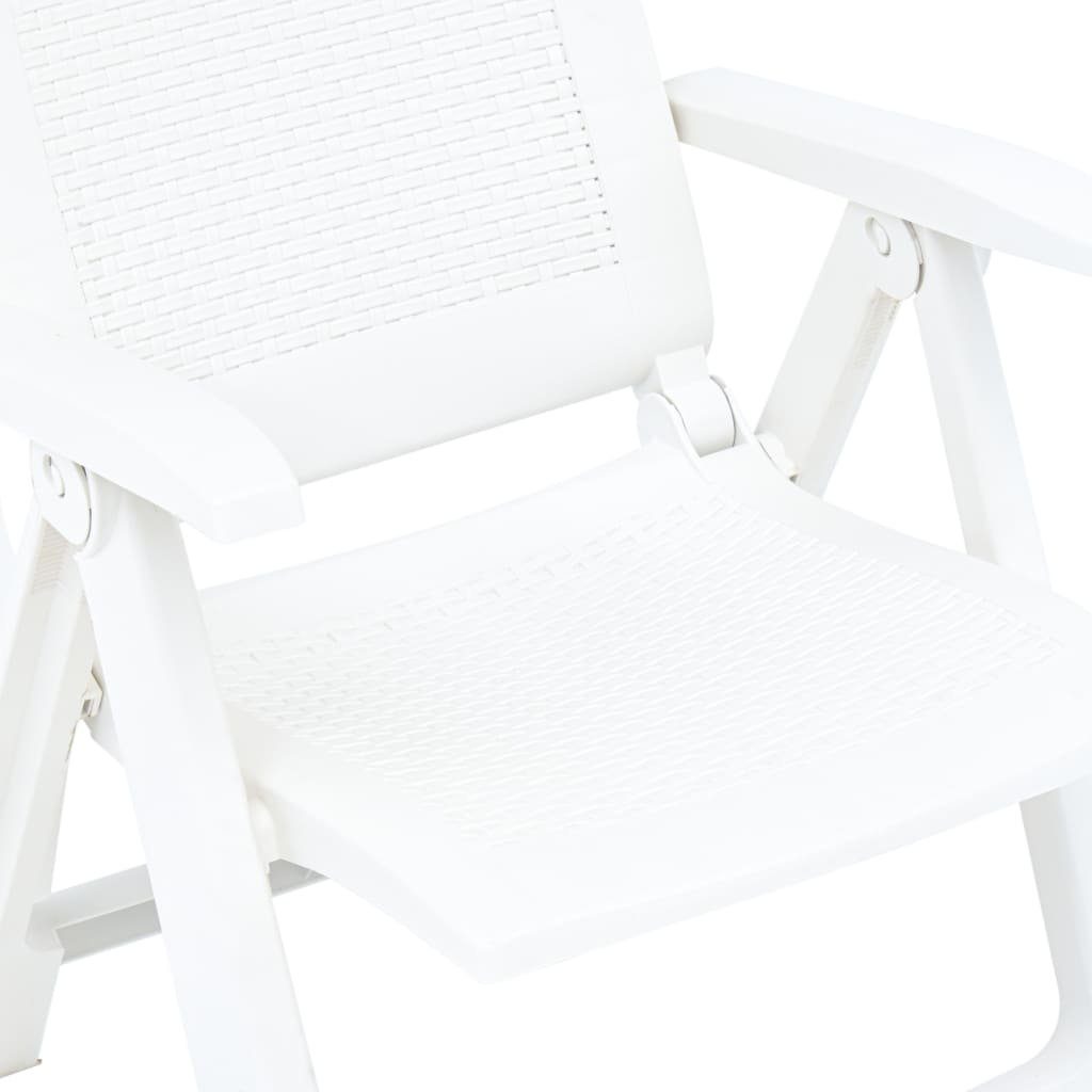 2 Gartenstühle Stk. Verstellbare vidaXL Weiß St) Weiß | Kunststoff (2 Weiß Gartenstuhl