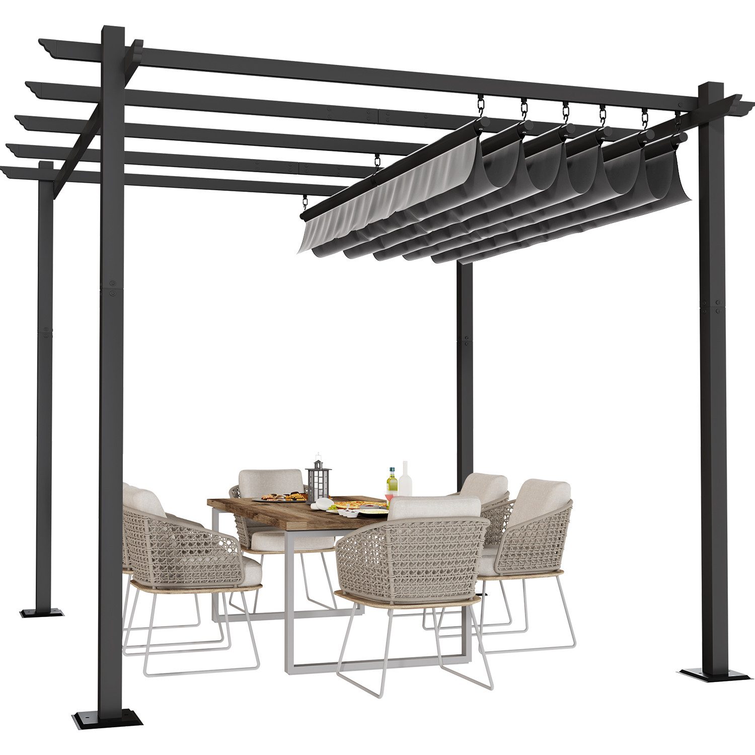 HOMALL Pavillon Pergola 3x3/3x4m Gartenpavillon Pavillon mit Aluminiumrahme günstig online kaufen
