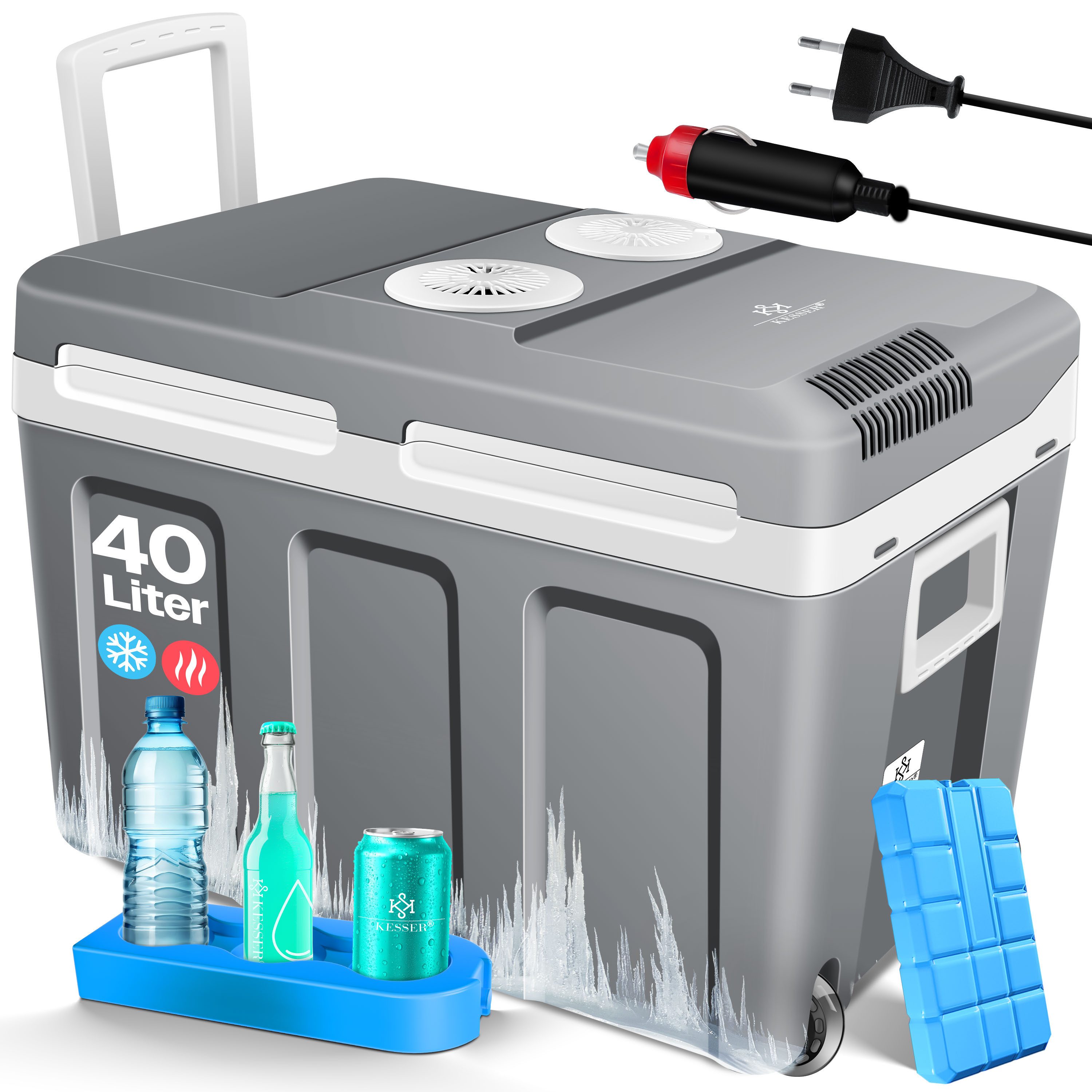 KESSER Kühlbox, 40 l, Thermo-Elektrisch Warmhalten & kühlen -18 bis 65° C für Auto & Camping