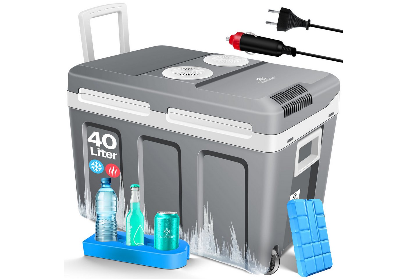 KESSER Kühlbox, 40 l, Thermo-Elektrisch Warmhalten & kühlen -18 bis 65° C für Auto & Camping