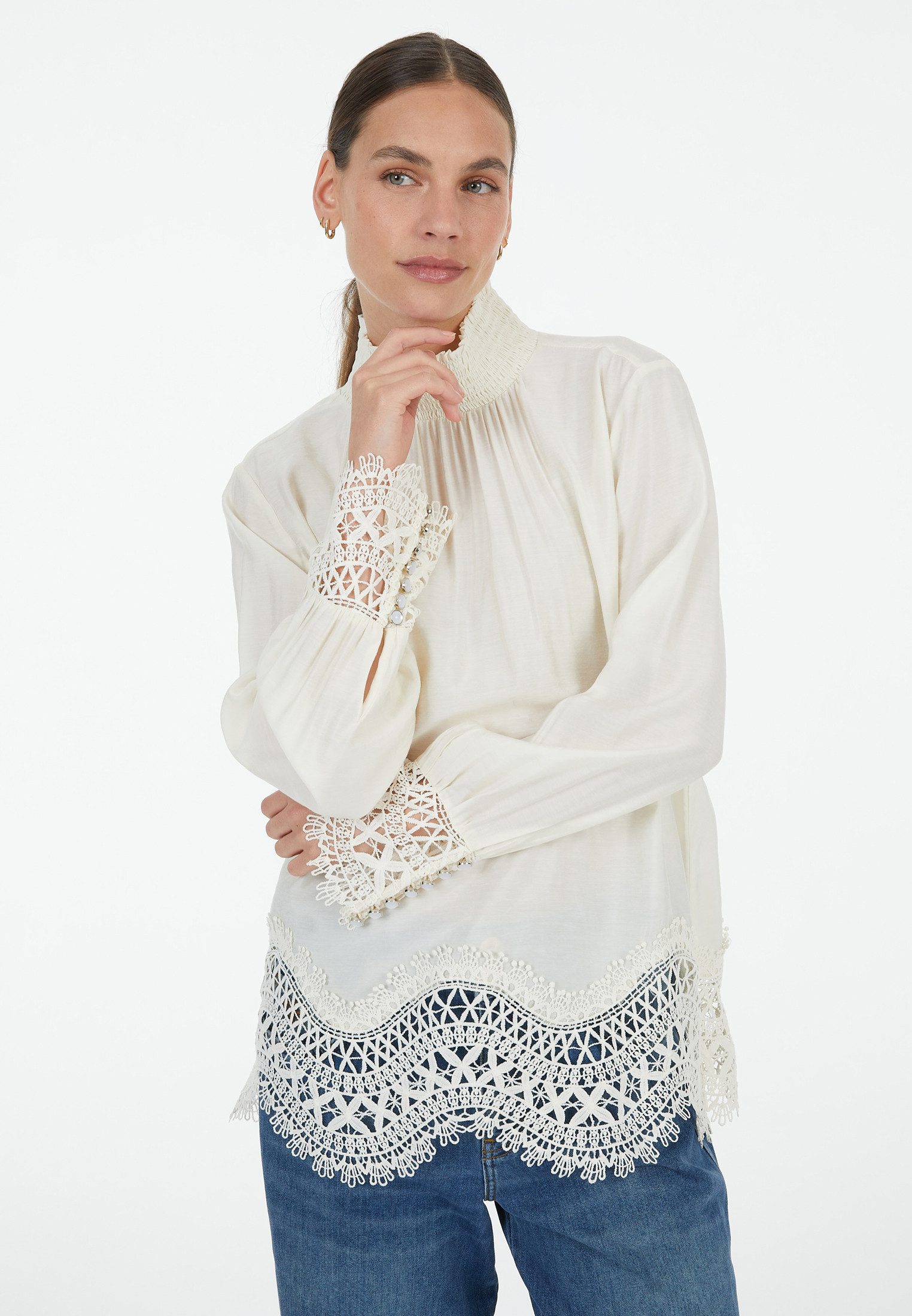 MARC AUREL Langarmbluse aus lässigem Viskose-Mix günstig online kaufen