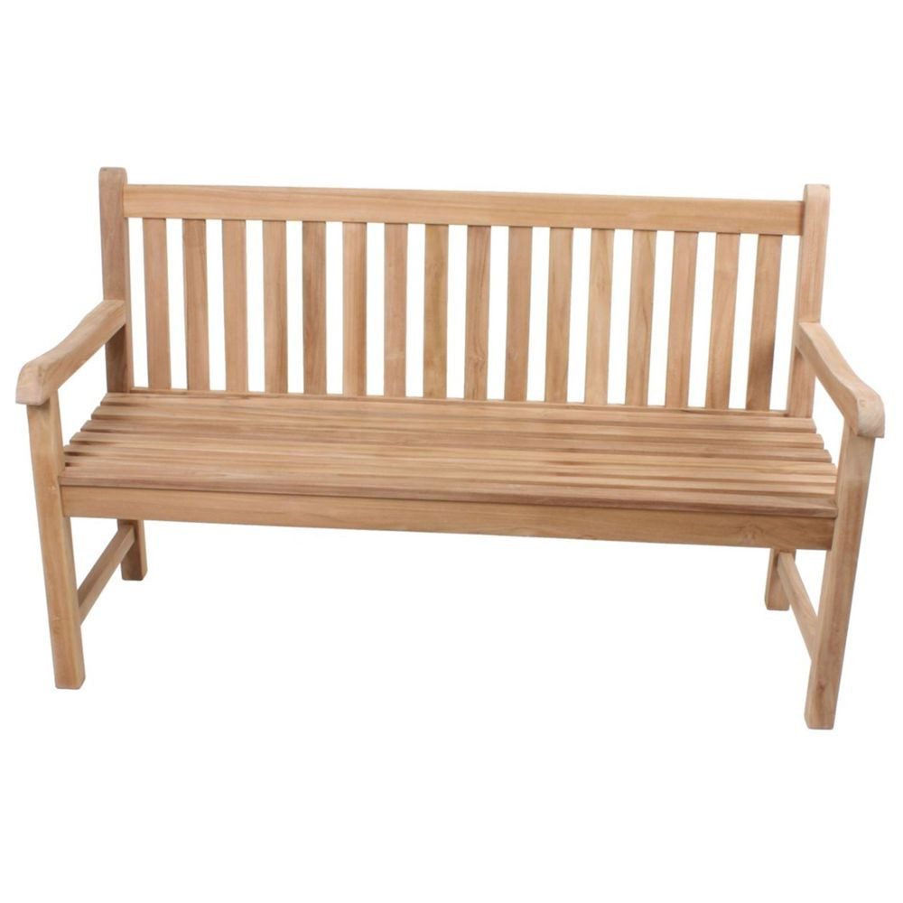 Lomadox Gartenbank HGA-120, Bank aus Teakholz, 3-Sitzer, ca. 150x92x63 cm