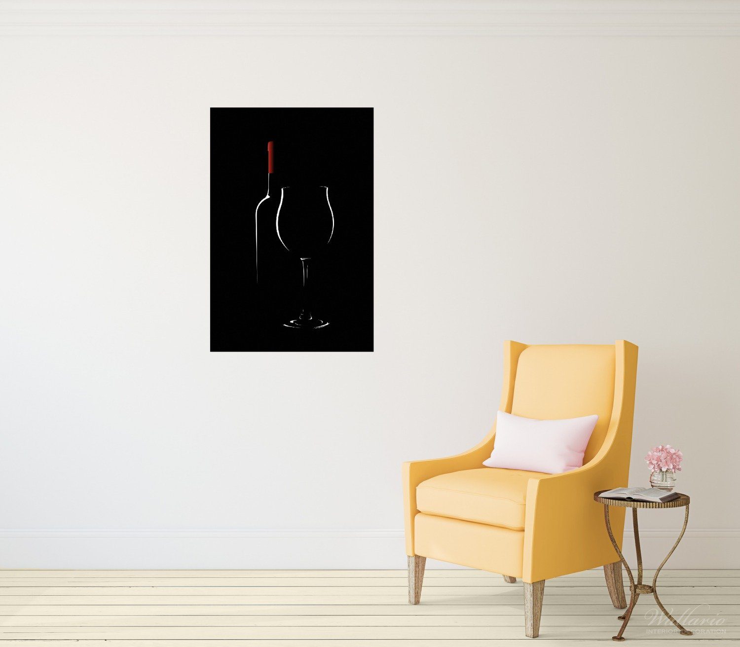 Wallario Poster, Rotwein bei Nacht, in günstig online kaufen