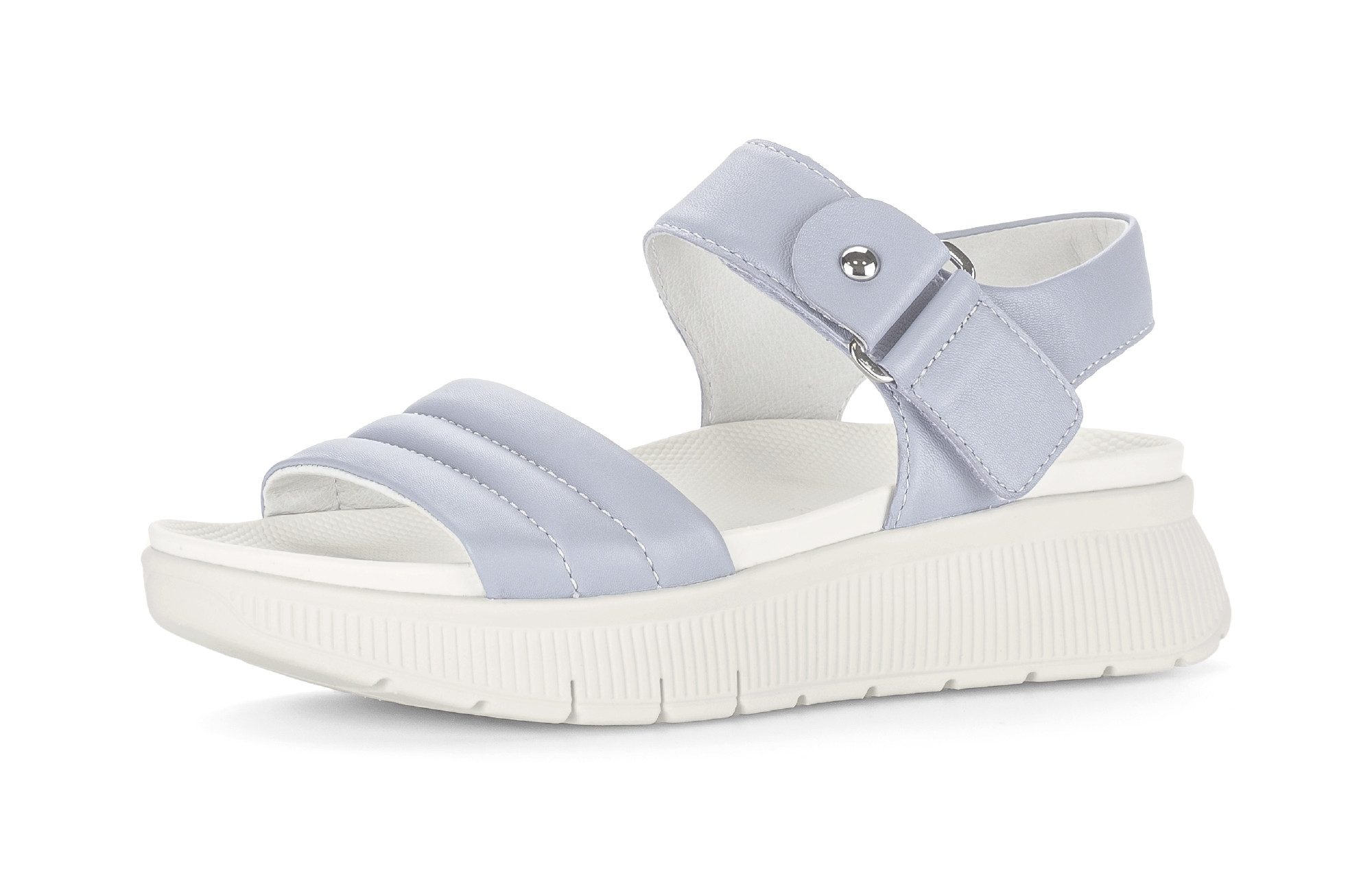 Gabor Riemchensandale Plateau, Sandalette mit Ziernähten und Niete