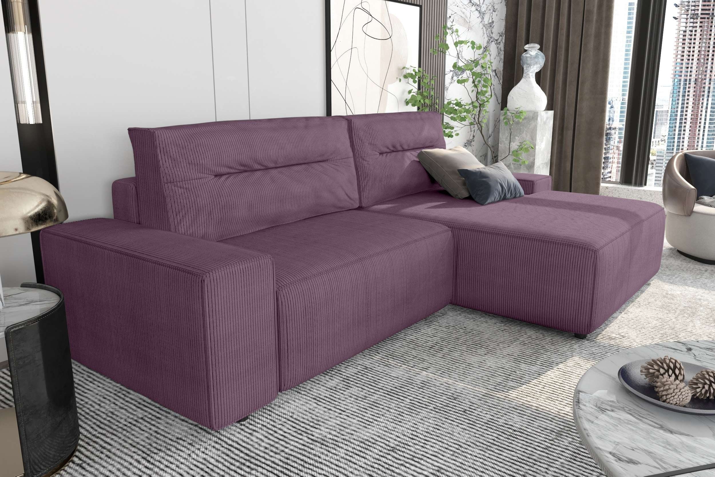 mane Bettkasten, wahlweise Bettfunktion L-Form, Emanuel, mit oder Stylefy Modern links Ecksofa und rechts bestellbar, Design Eckcouch,