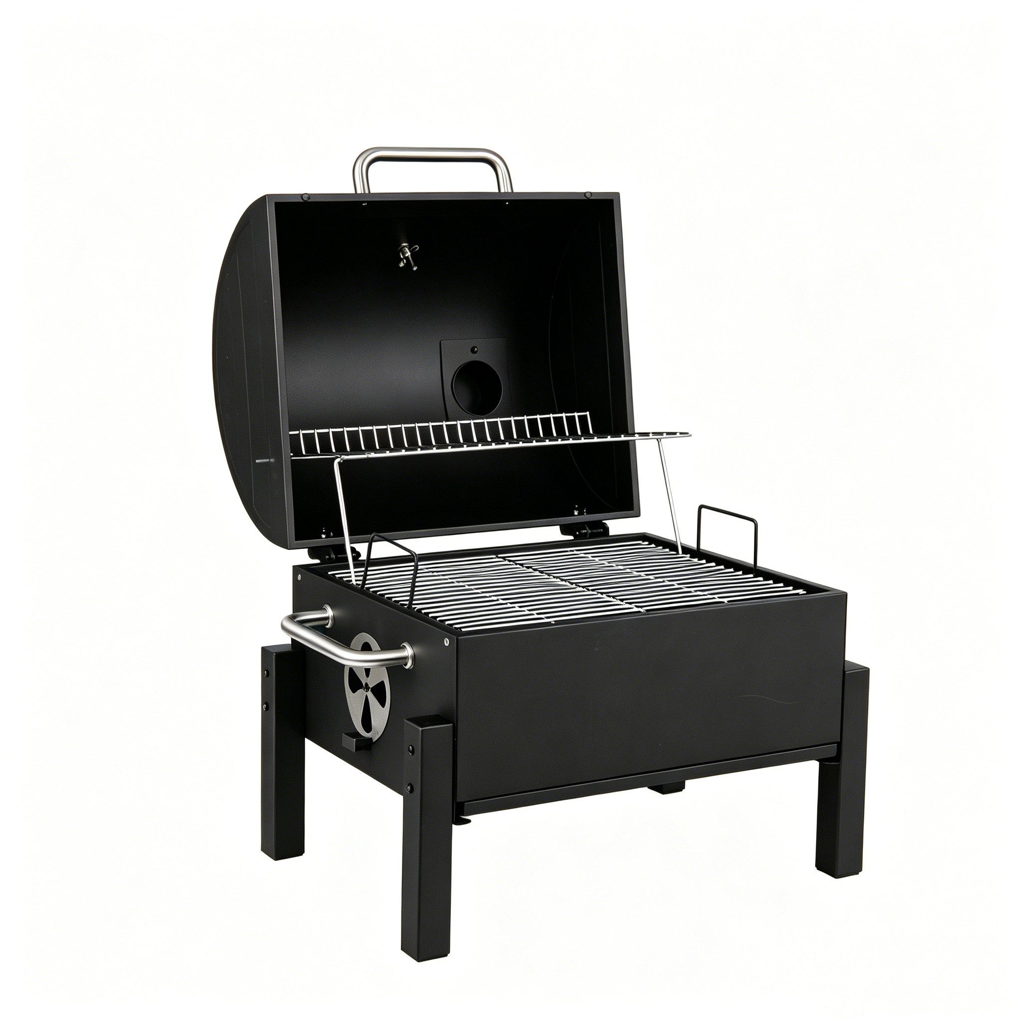 COSTWAY Holzkohlegrill, BBQ Grill mit Deckel, tragbarer Campinggrill aus Metall