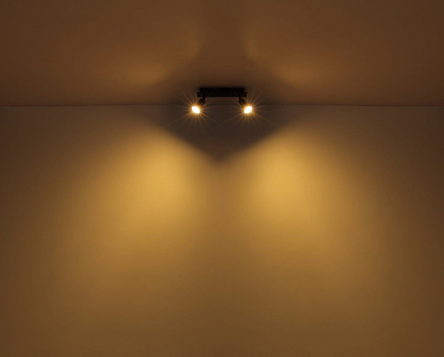 GLOBO LIGHTING Deckenstrahler DREW, Breite 25 cm, Schwarz, 2-flammig, Metall, ohne Leuchtmittel, Deckenlampe