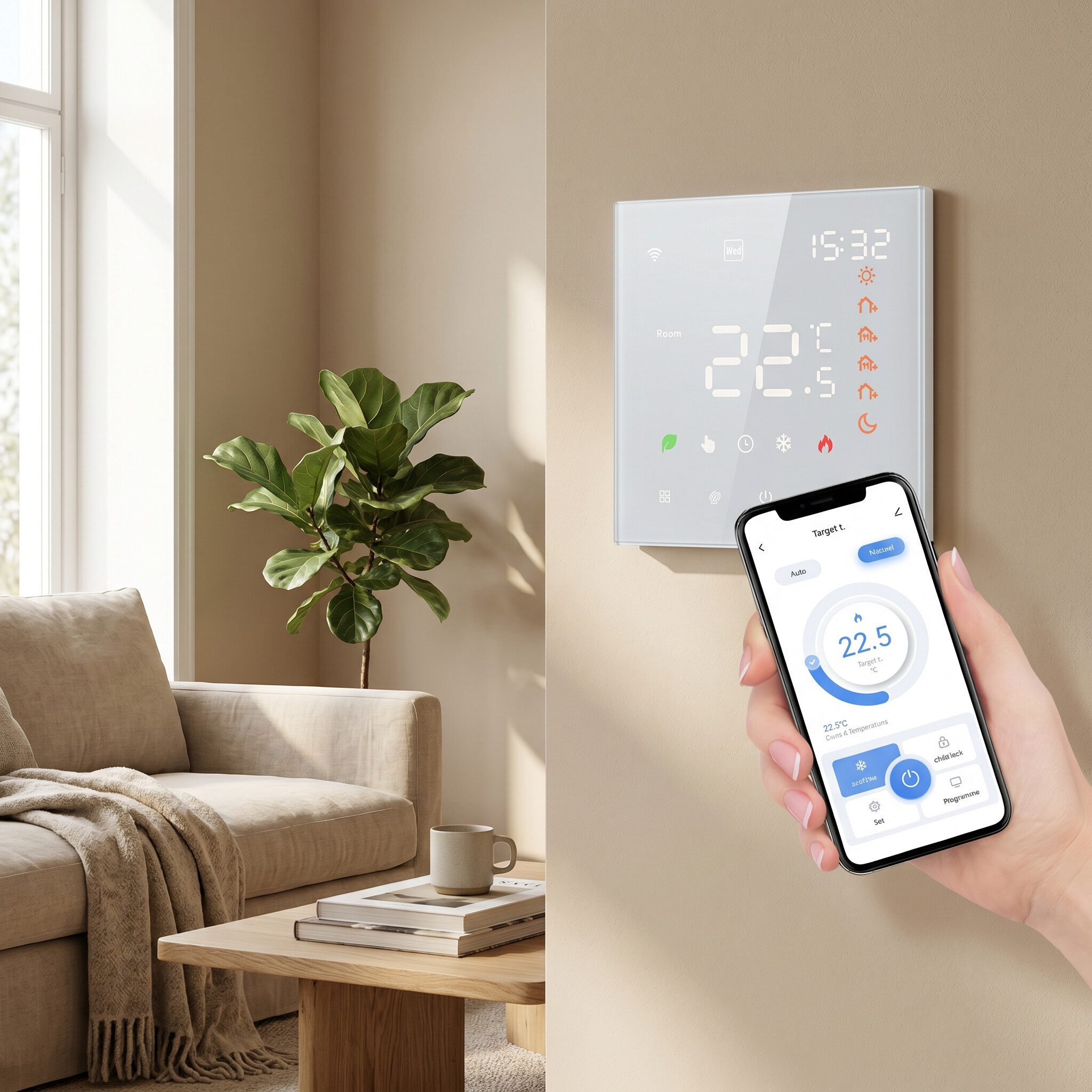 GARRYFIZH Raumthermostat Raumthermostat Digital Raumtemperaturregler, Programmierbare Funktionen Untertemperaturschutz NTC-Temperatursensor
