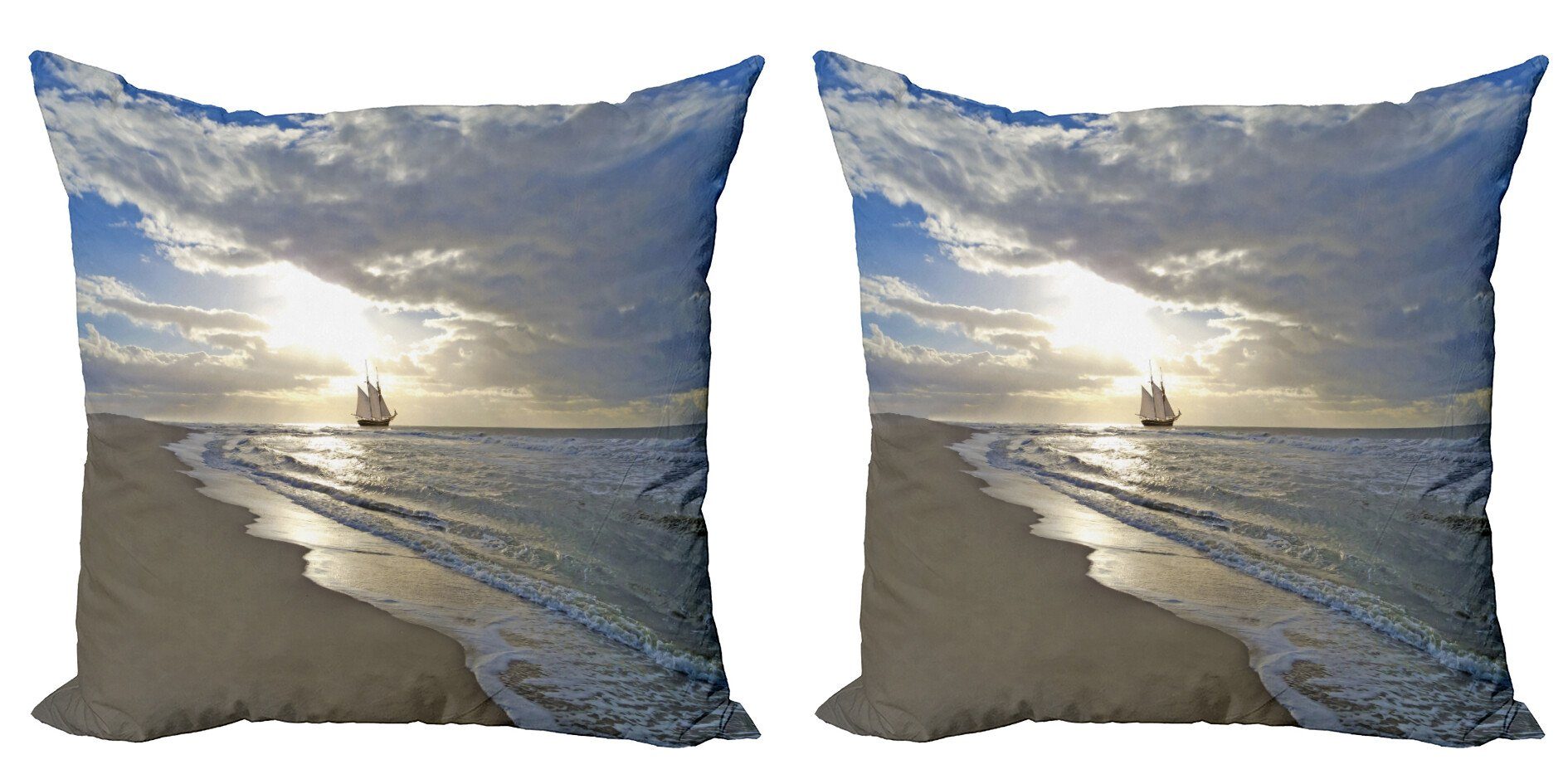 Kissenbezüge Modern Accent Doppelseitiger Digitaldruck, Abakuhaus (2 Stück), Strand Segeln shipt Sonnenuntergang