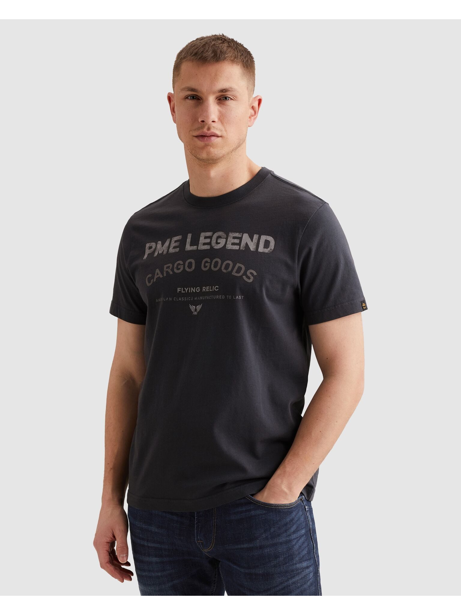 PME LEGEND T-Shirt Short sleeve r-neck single jersey graphic mit Logo Print