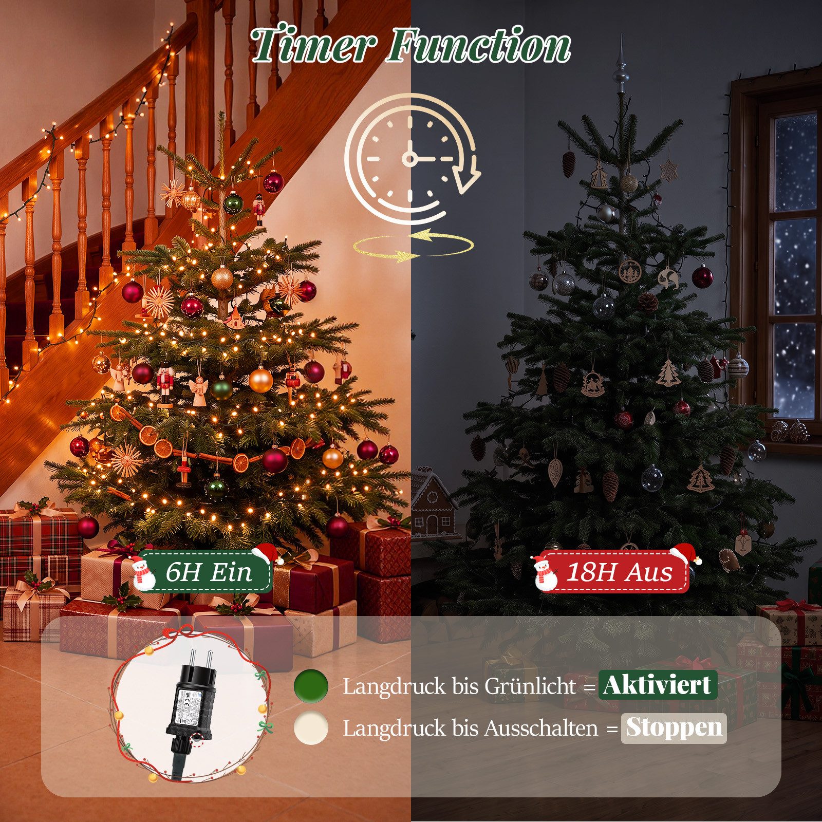 Salcar LED-Lichterkette 2m-100m LED Lichterkette Weihnachtsbaum 20-1660er LED Weihnachtsdeko – Bild 4 von 5