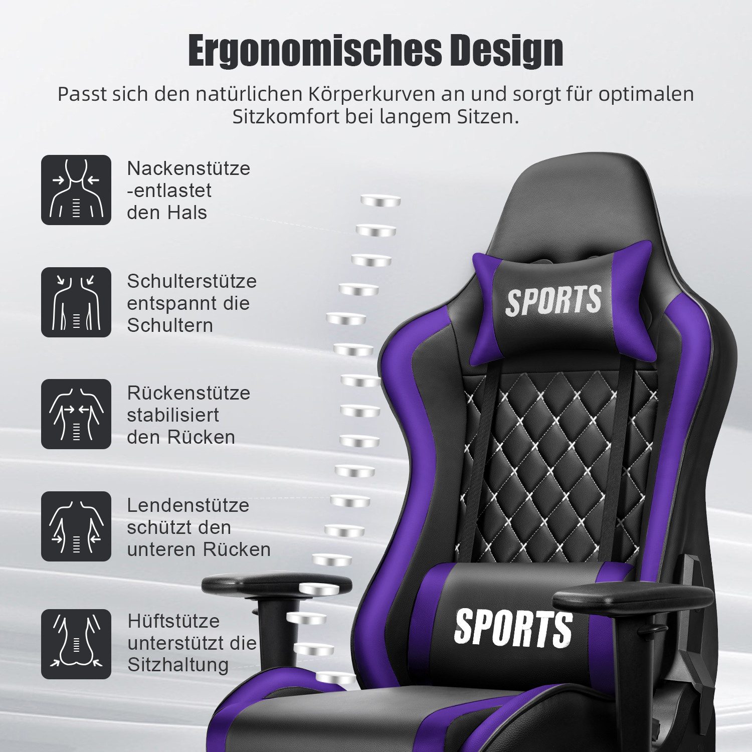 Homimaster Gaming-Stuhl Gaming Stuhl, Ergonomischer Bürostuhl,Gaming günstig online kaufen