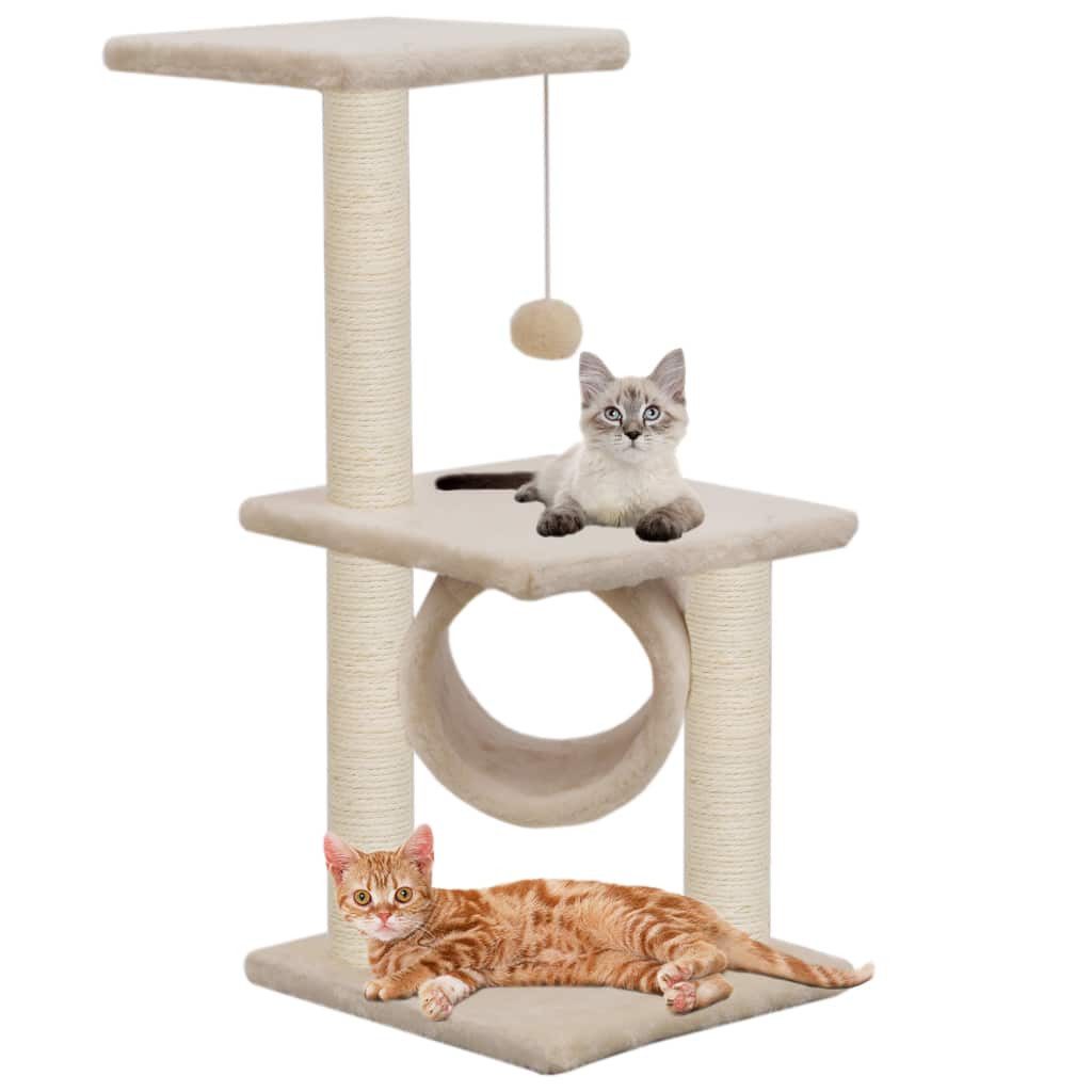 vidaXL Kratzbaum 65 cm Katzen-Kratzbaum Sisal 65 cm Beige