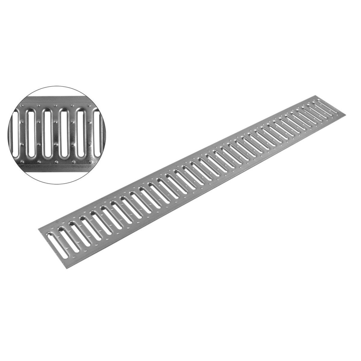 ACO Severin Ahlmann GmbH & Co. KG Entwässerungsrinne Stegrost Stahl verzinkt Länge: 100 cm - Breite: 11,8 cm, 1-St., passend für zahlreiche Entwässerungsrinnen, PKW-befahrbar A15