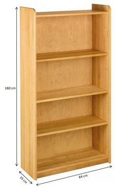 BioKinder - Das gesunde Kinderzimmer Standregal Lara, Bücherregal 160 cm mit Holztüren