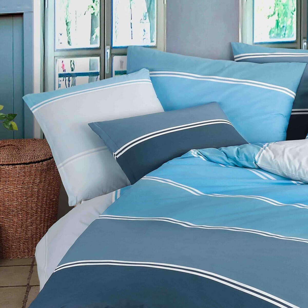 TRAUMSCHLAF Bettwäsche Aqua, Renforce, 2 teilig, gestreiftes Design auf 100 günstig online kaufen