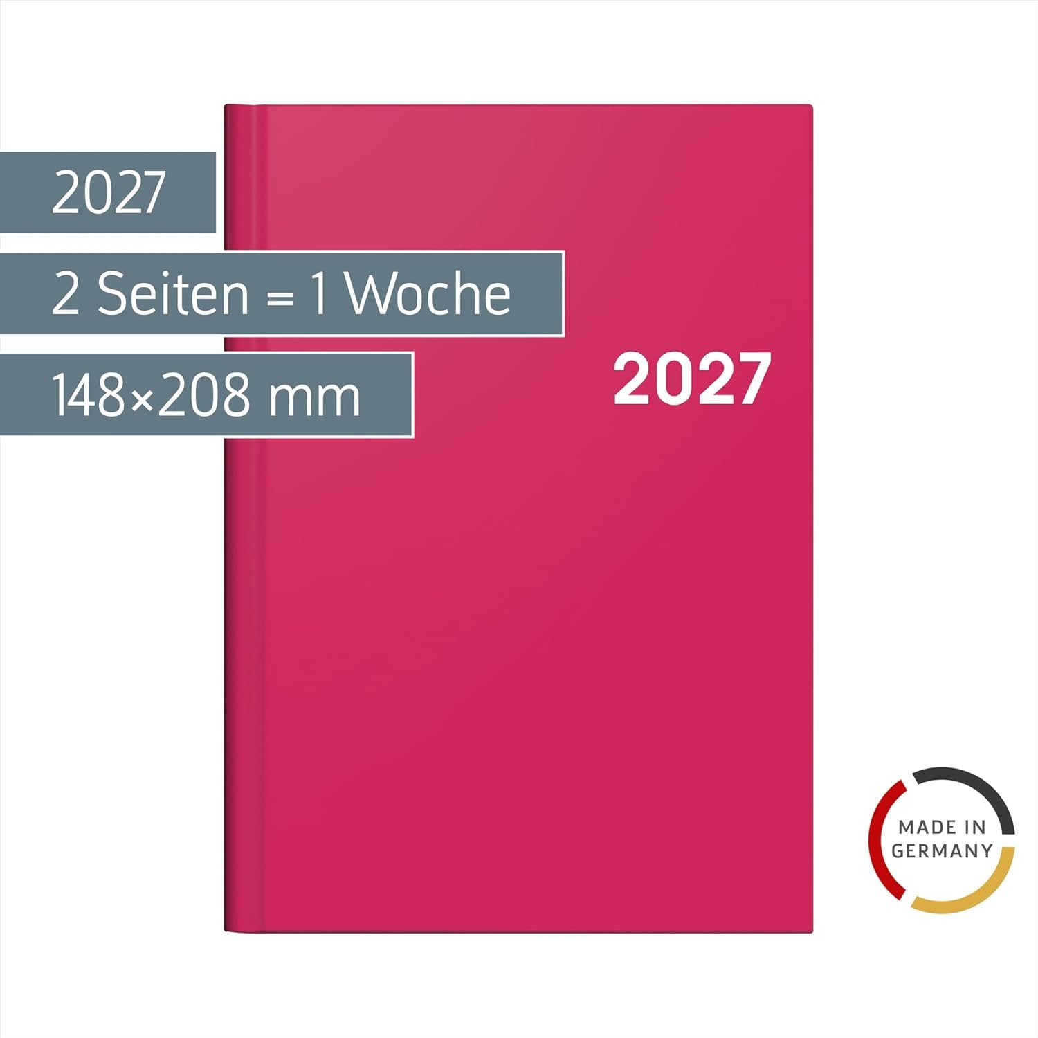 BRUNNEN Buchkalender BRUNNEN Buchkalender Mod. 796 2027, A5, Papier, pink