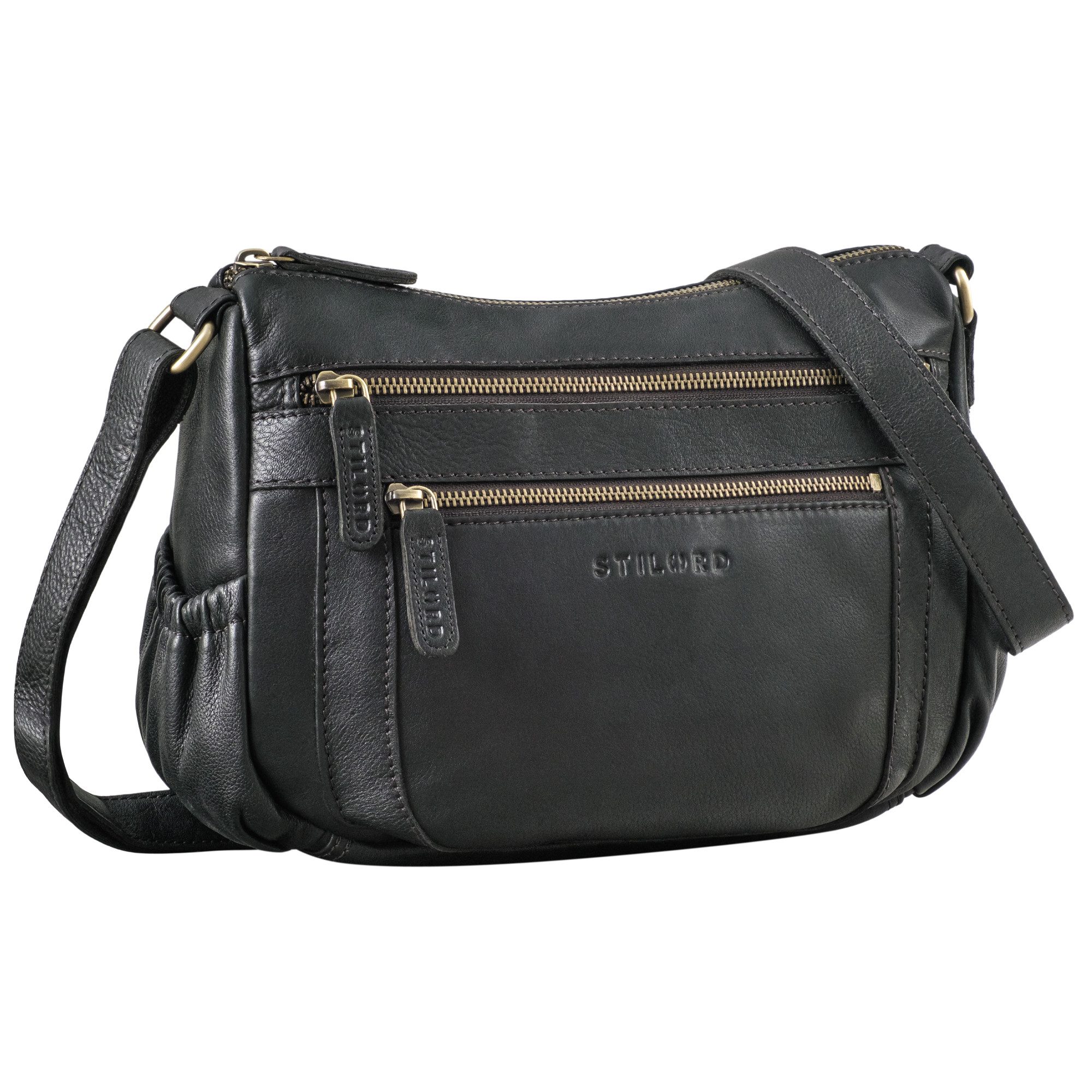 Handtasche "Rose" Edle Leder Umhängetasche Damen Mittel-groß Vintage Design