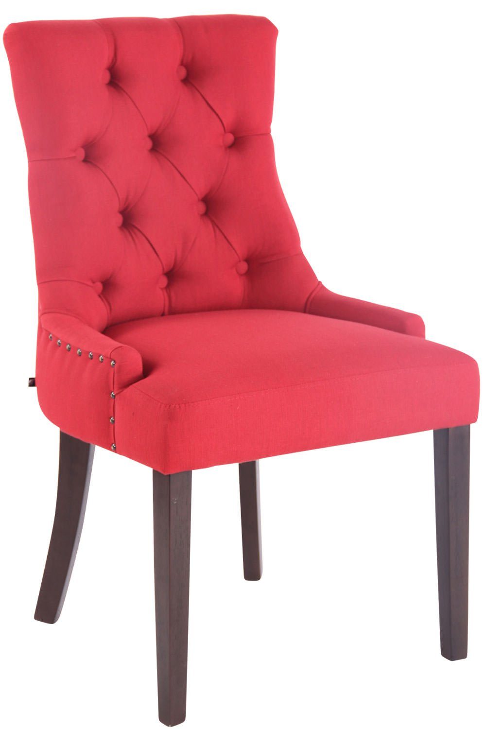 Gestell: rot TPFLiving Esszimmerstuhl Sitzfläche: hochwertig mit Aboli Wohnzimmerstuhl), antik-dunkel Konferenzstuhl - - - Stoff Kautschukholz (Küchenstuhl Sitzfläche gepolsterter
