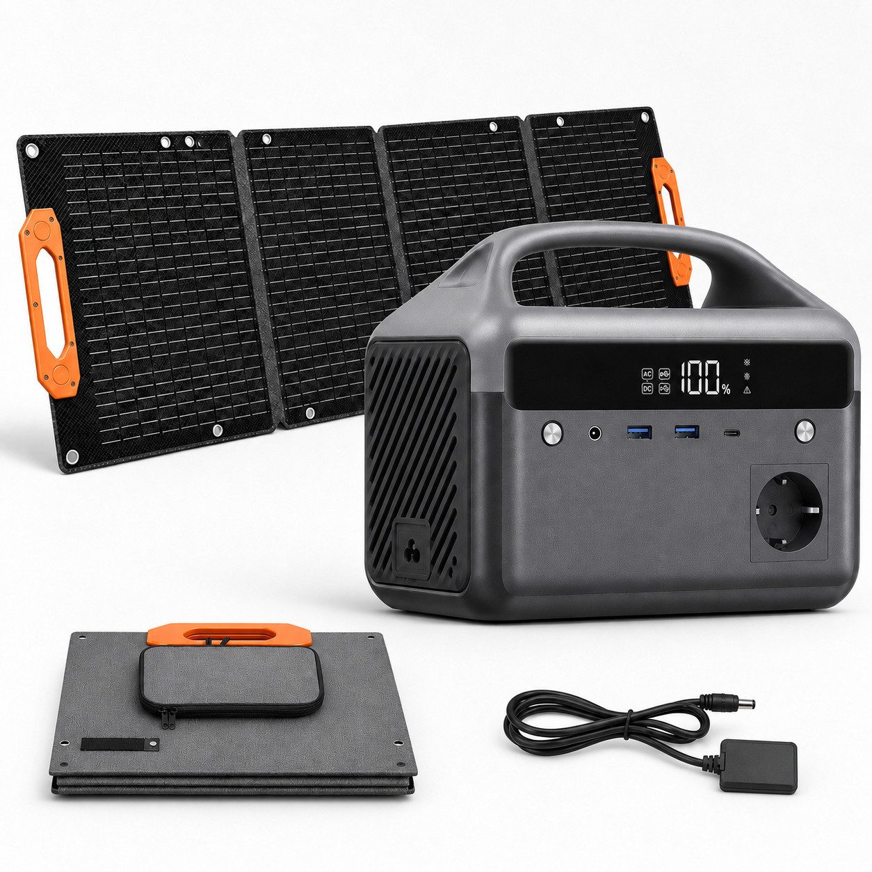 Goldstern-Tech Powerstation Tragbarer Stromspeicher 192 Wh LiFePO4-Akku 60000 mAh (12 V), 600 W Spitzenleistung, USB-C 45 W, LED-Licht