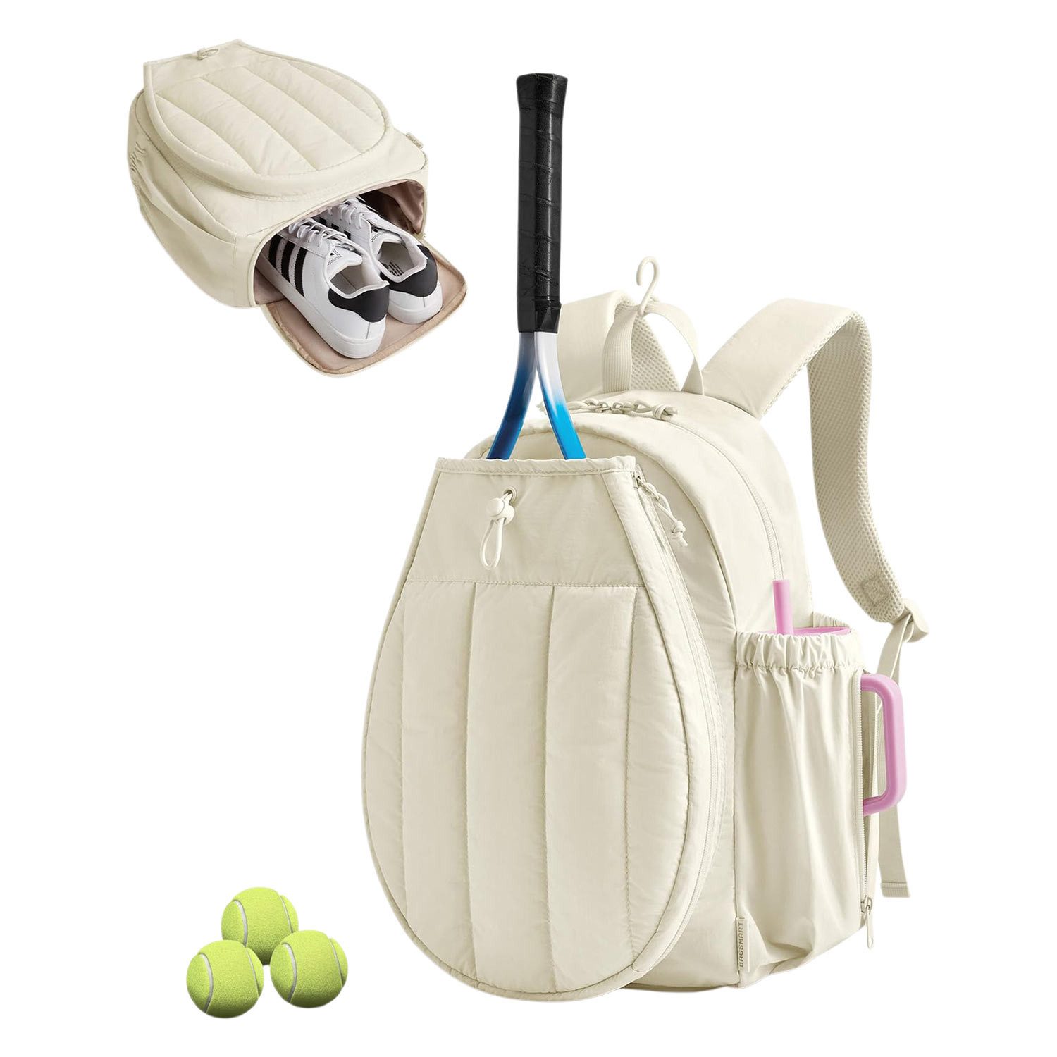 Refttenw Sporttasche Tennisrucksack,Tennis Tasche mit Schuhfach,Tennis Backpack,Rucksack, für Tennisschläger bis 12 Zoll, leicht mit Ballfach